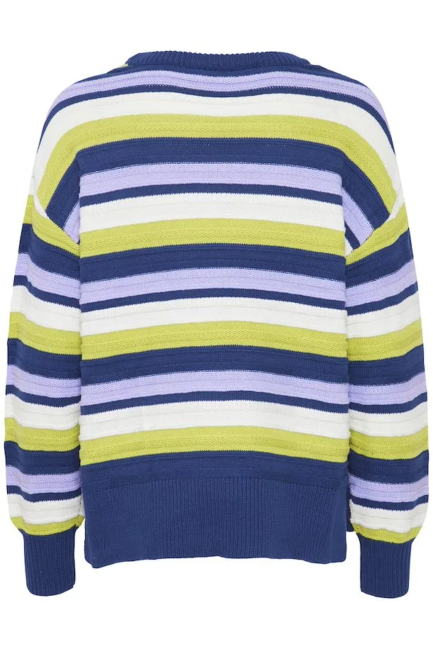 2463- Lavender Mix Stripe Jumper - Fransa