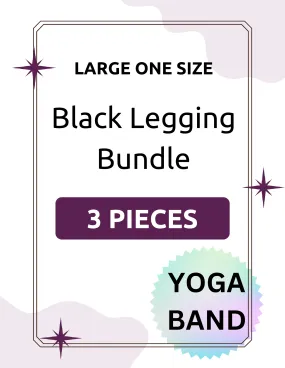 3-Pack Black YOGA Leggings - Large One Size