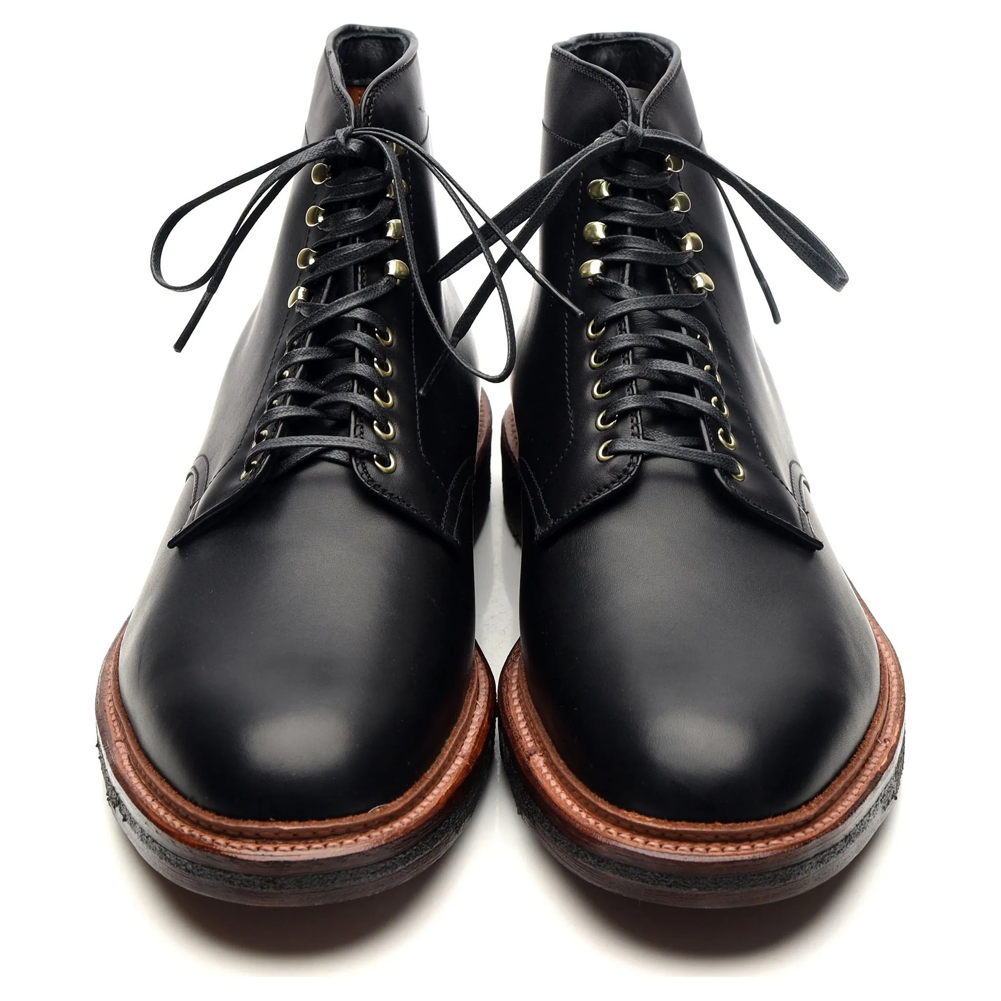 '4515H' Black Leather Boots UK 11.5 US 12 E