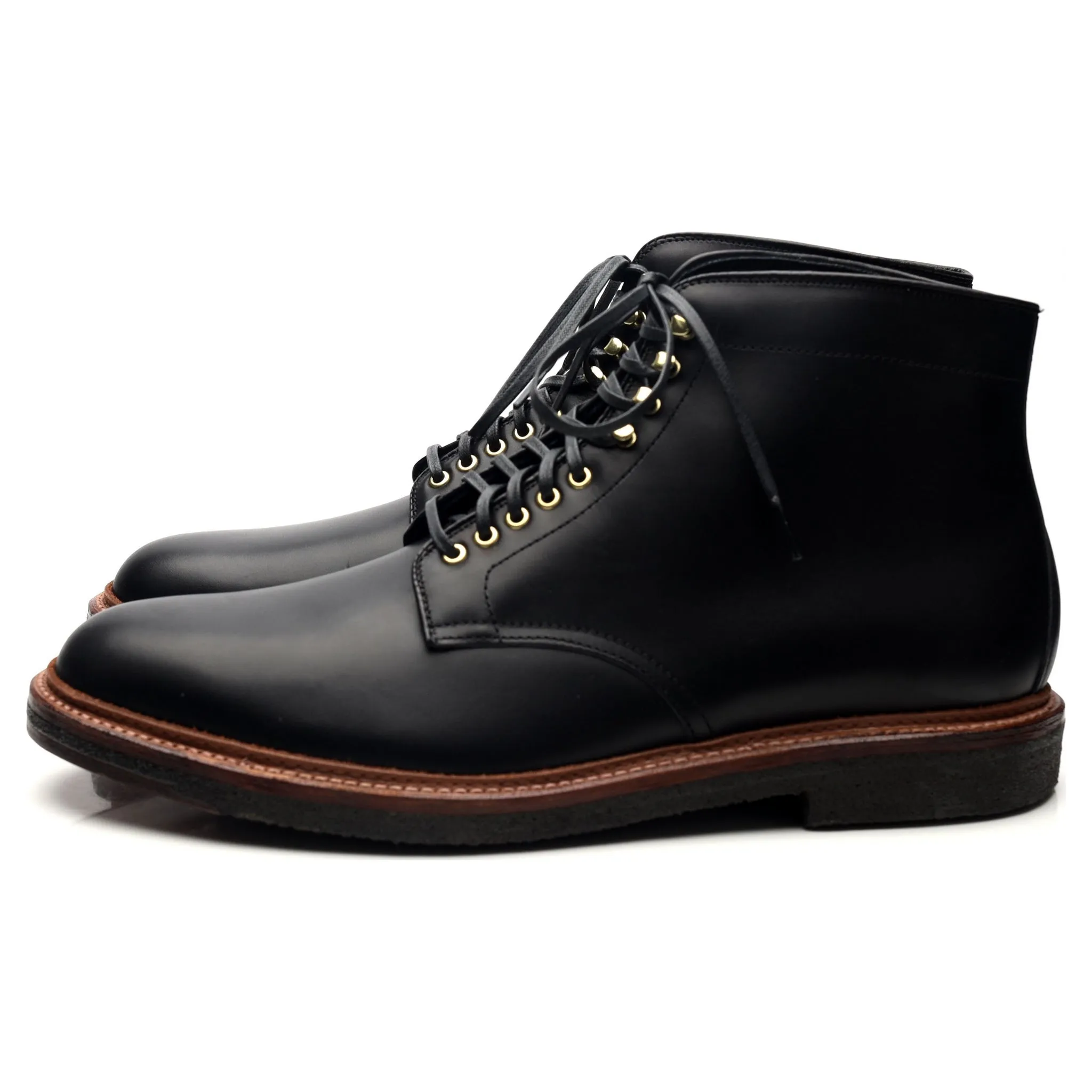 '4515H' Black Leather Boots UK 11.5 US 12 E