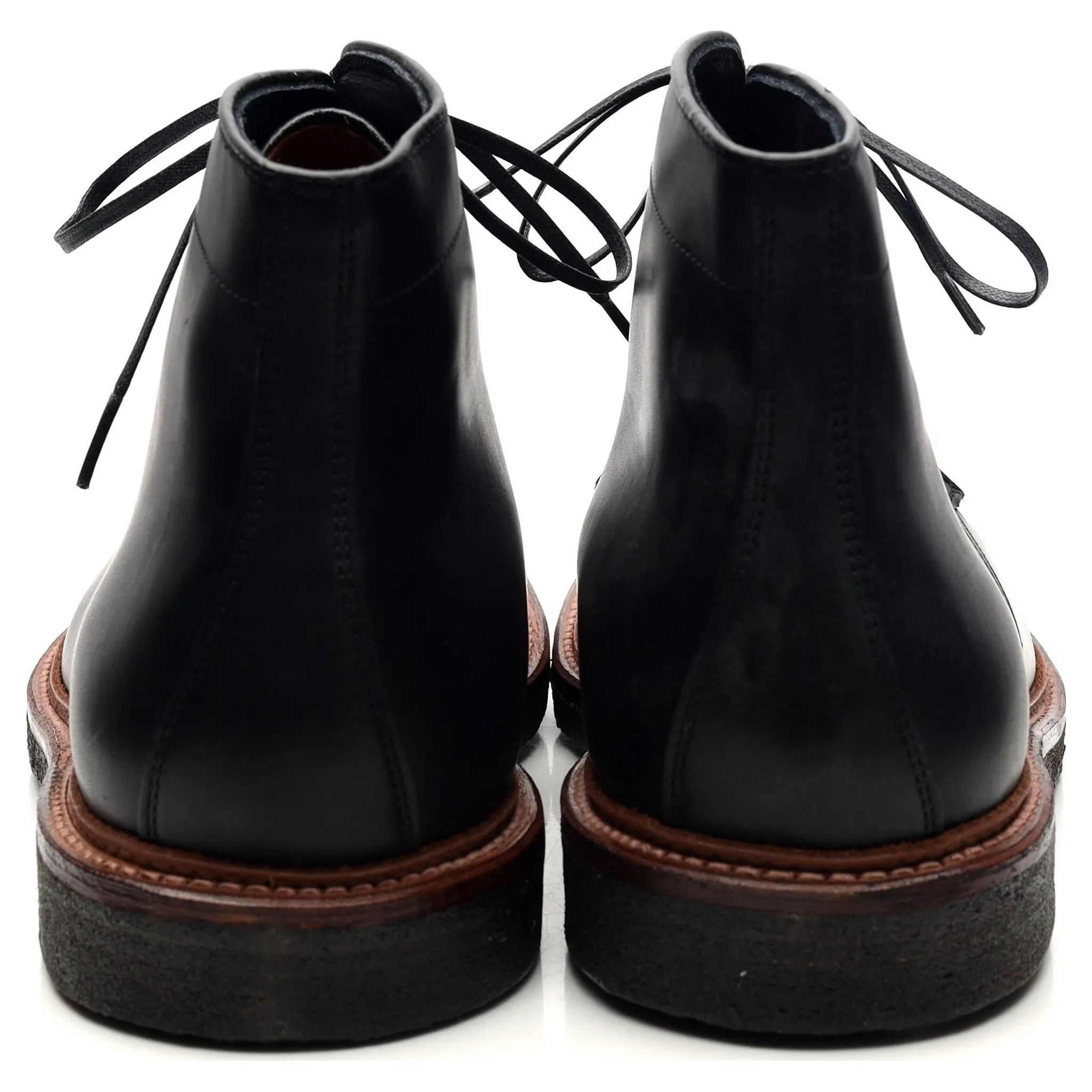 '4515H' Black Leather Boots UK 11.5 US 12 E