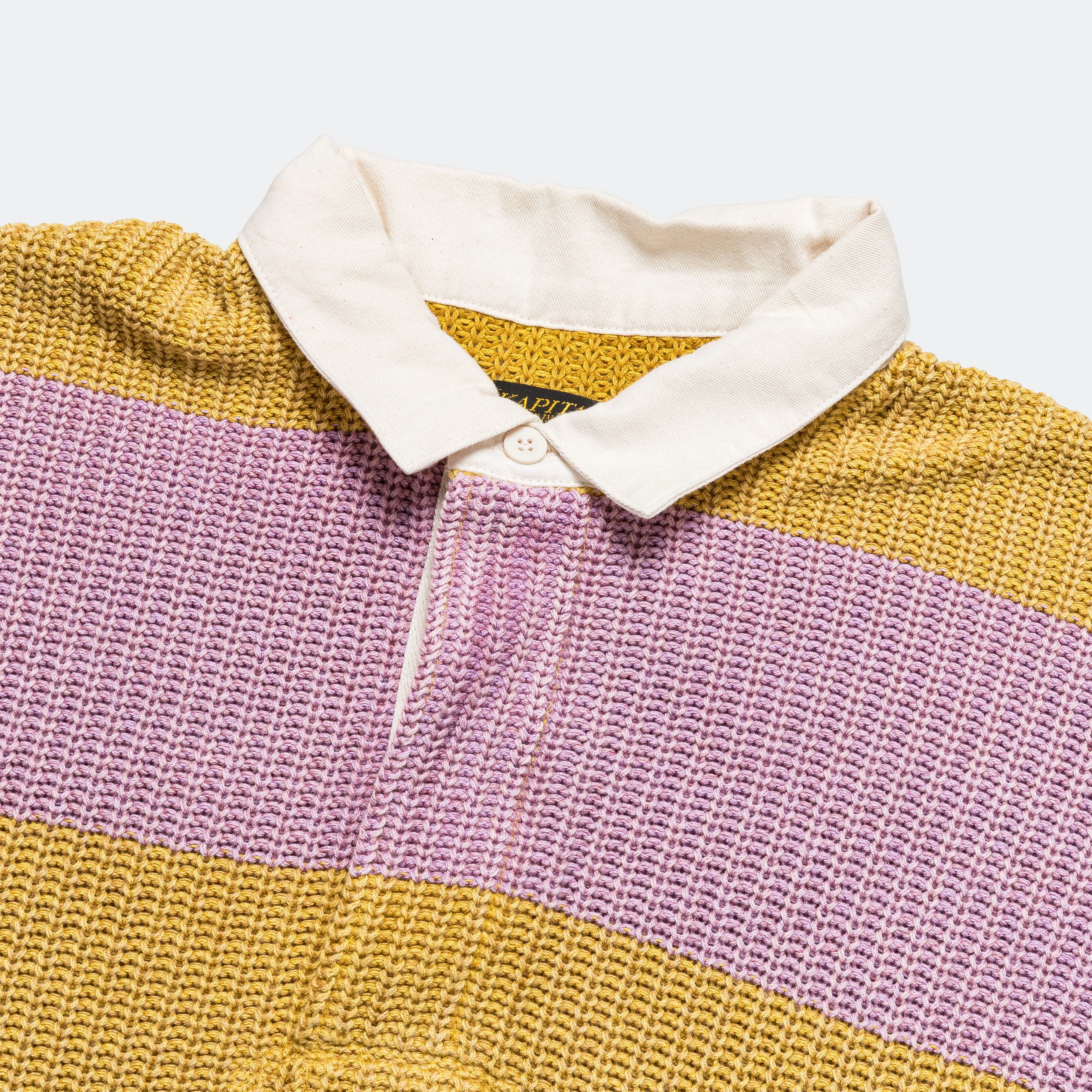 5G Cotton Knit RUGGER Shirt - Yellow/Pink