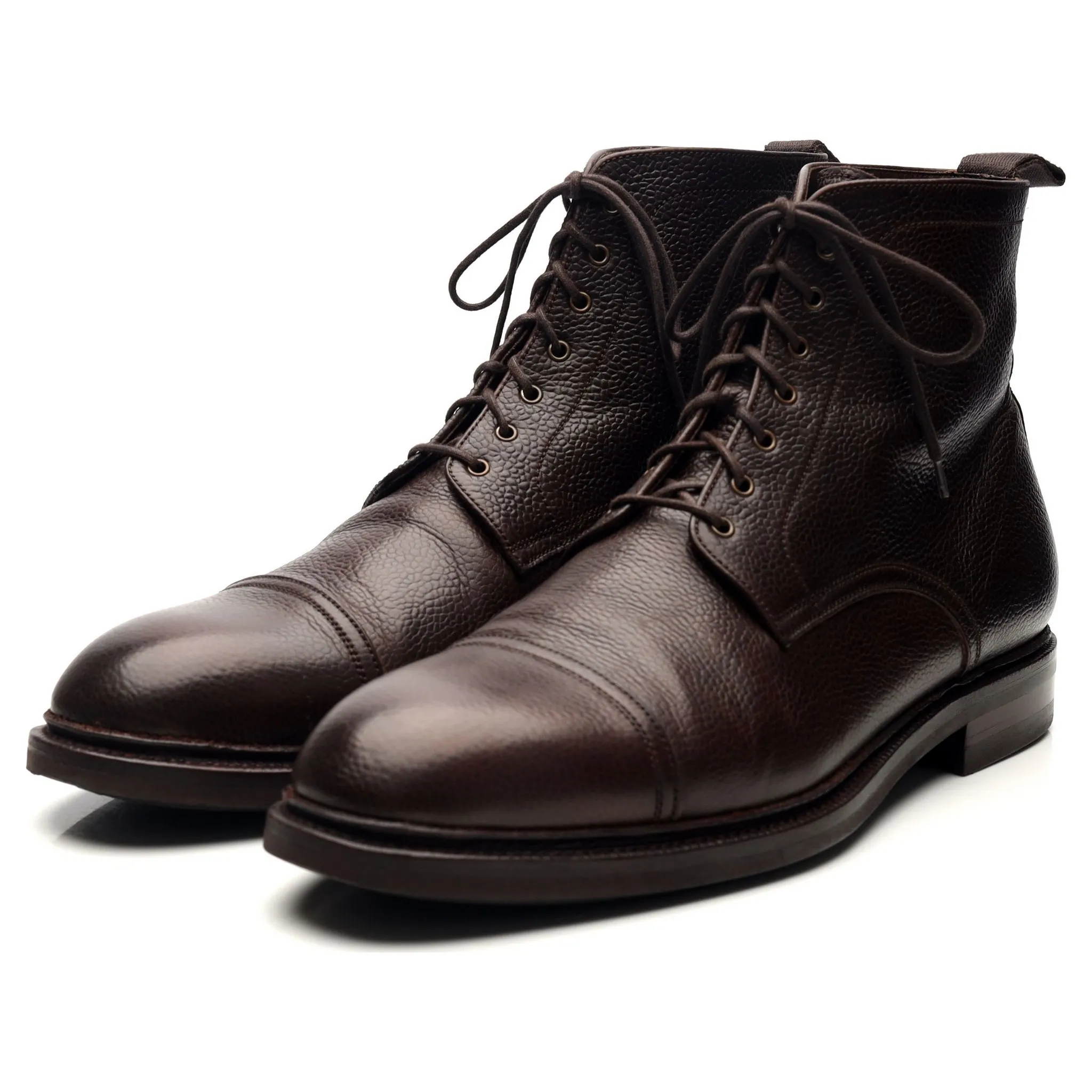 '80179' Dark Brown Leather Boots UK 11 EE