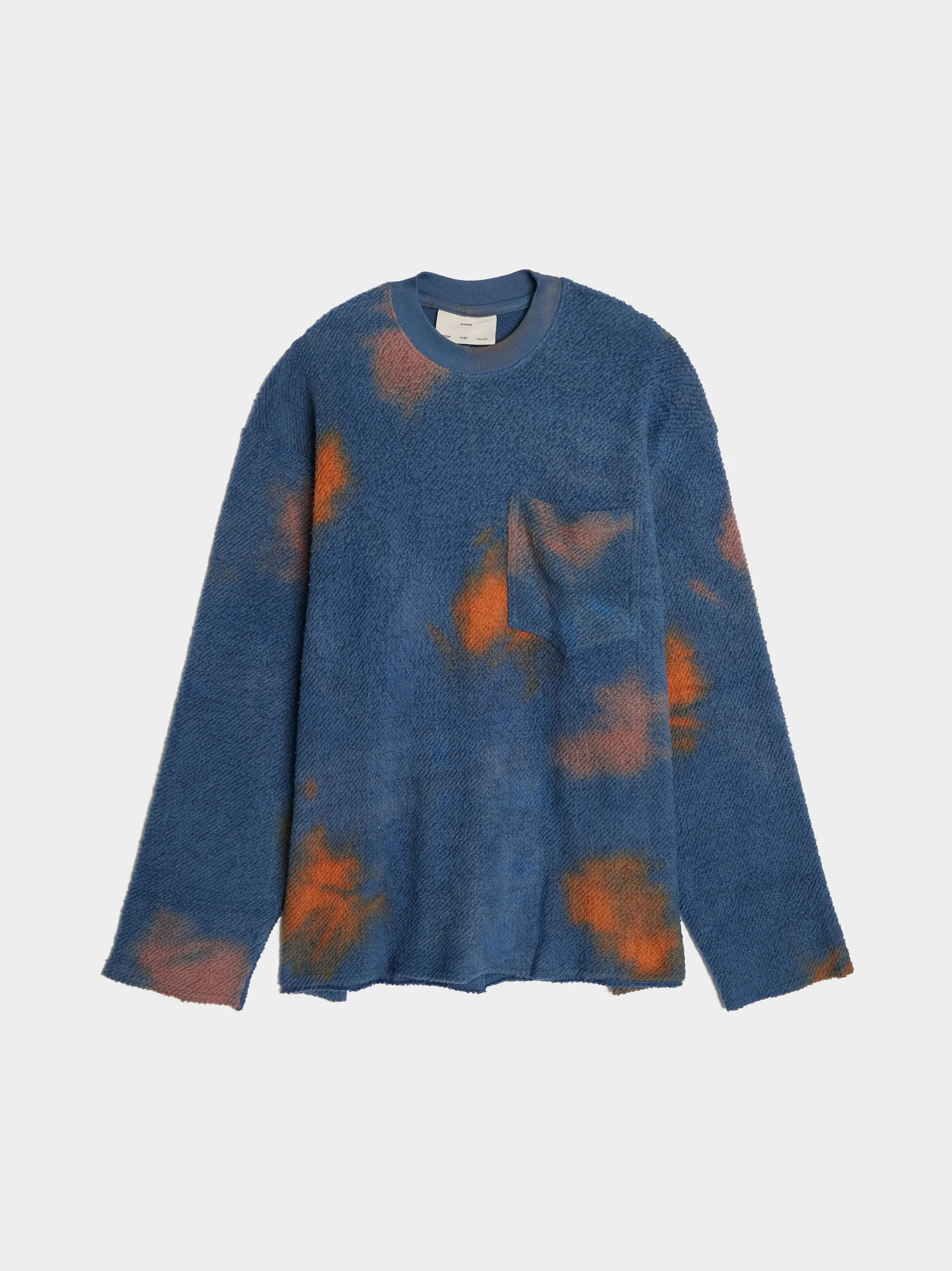 Acid Raw Crew Neck Pullover, Blue