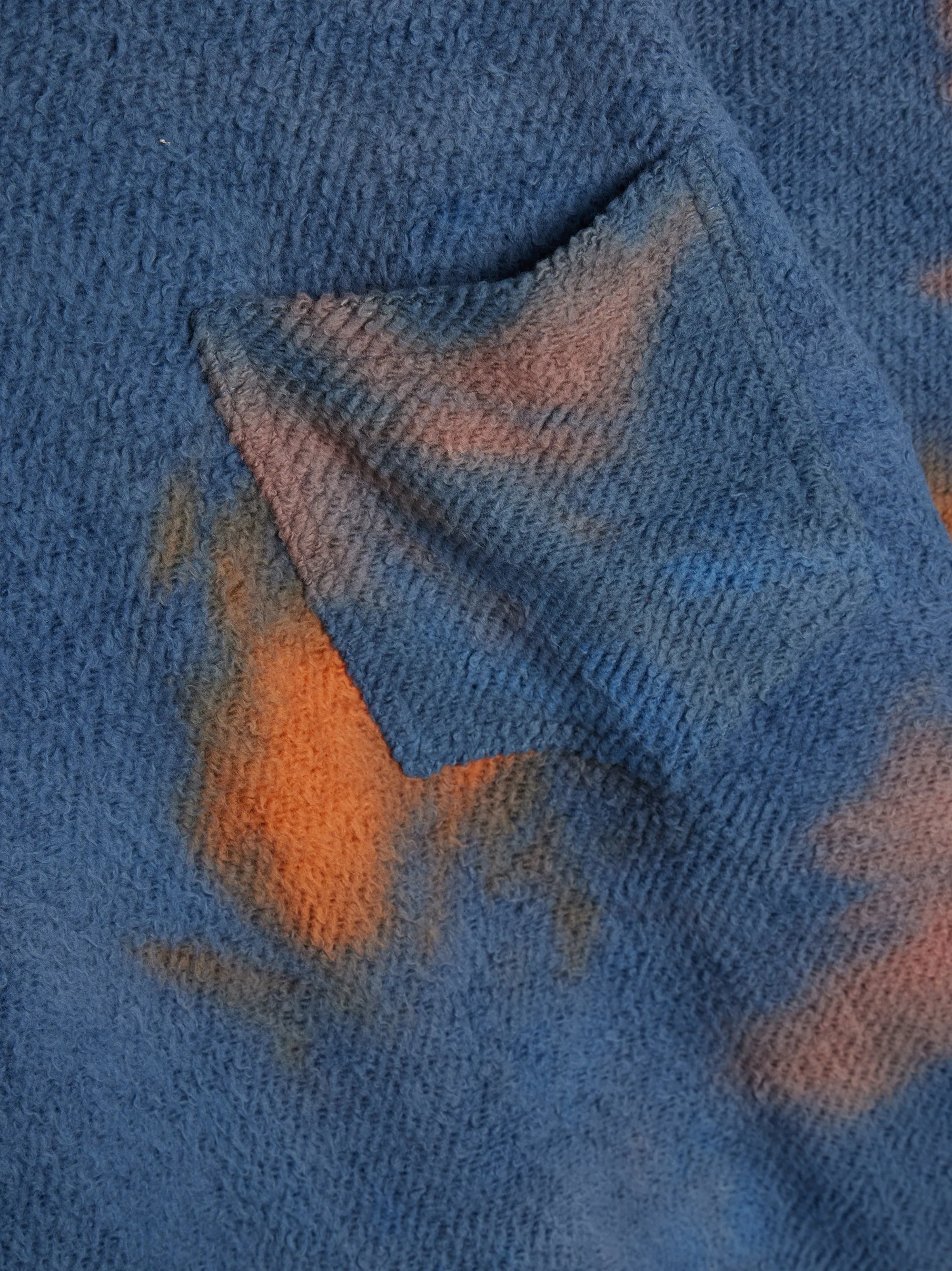 Acid Raw Crew Neck Pullover, Blue