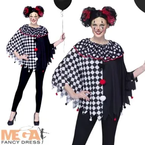 Adults Horror Clown Halloween Poncho Costume