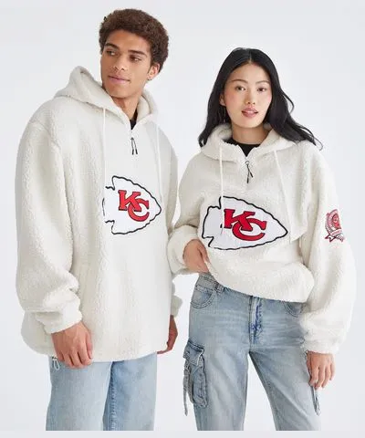 Aeropostale Kansas City Chiefs Quarter-Zip Sherpa Hoodie