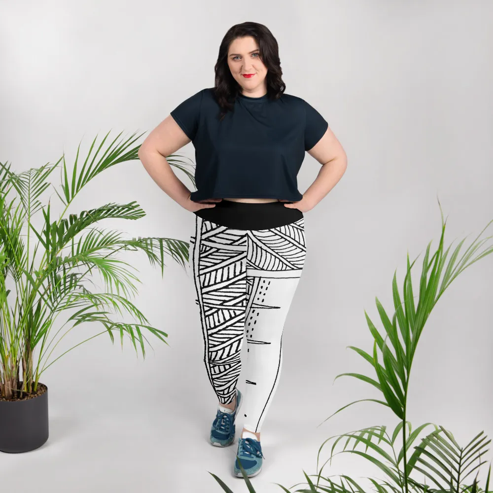 All-Over Print Plus Size Leggings Marlin Fish Story