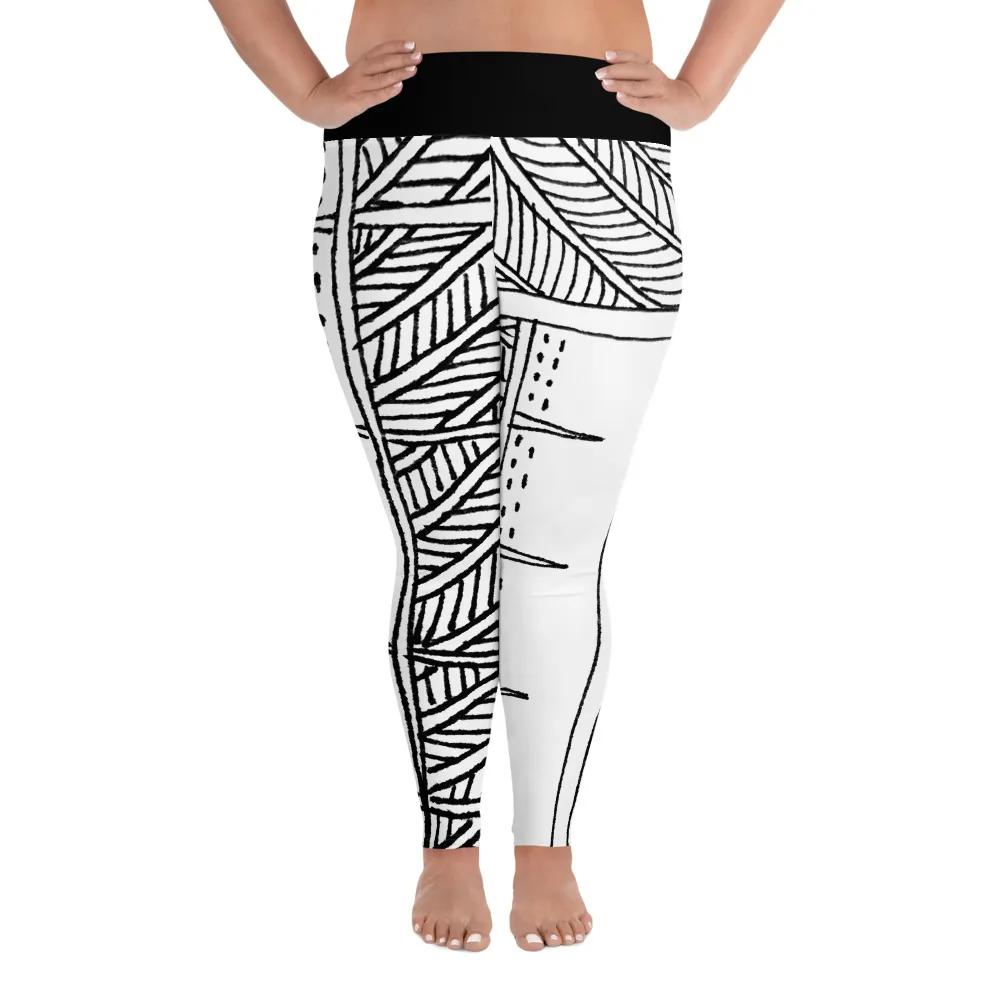 All-Over Print Plus Size Leggings Marlin Fish Story