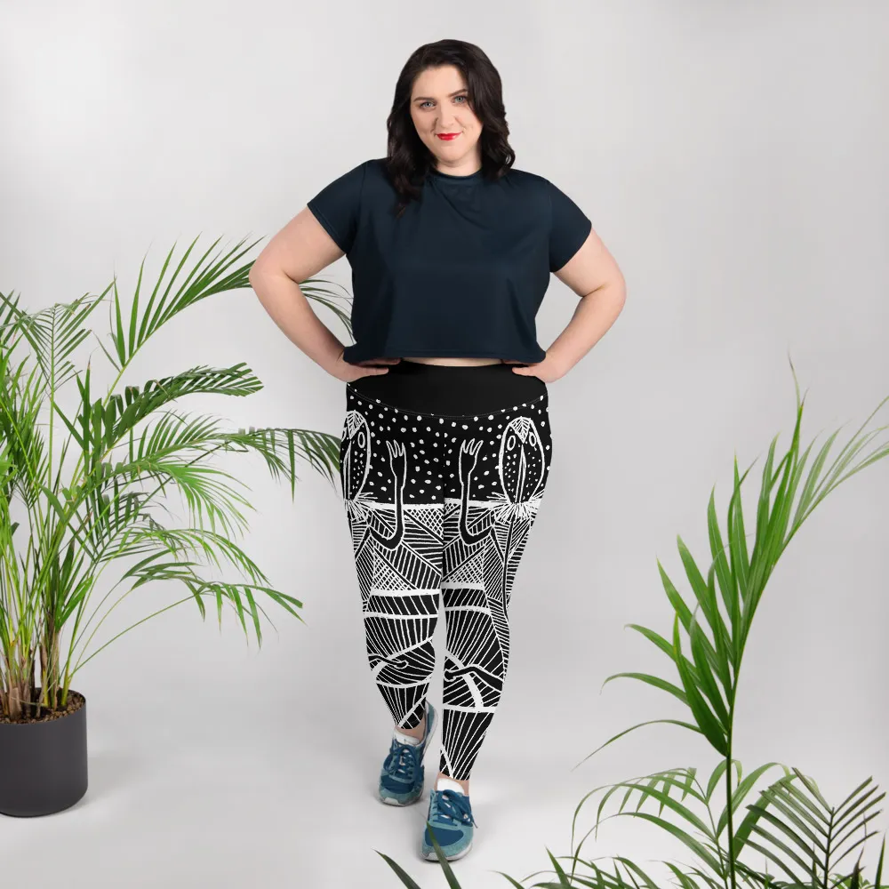 All-Over Print Plus Size Leggings Salamander Story