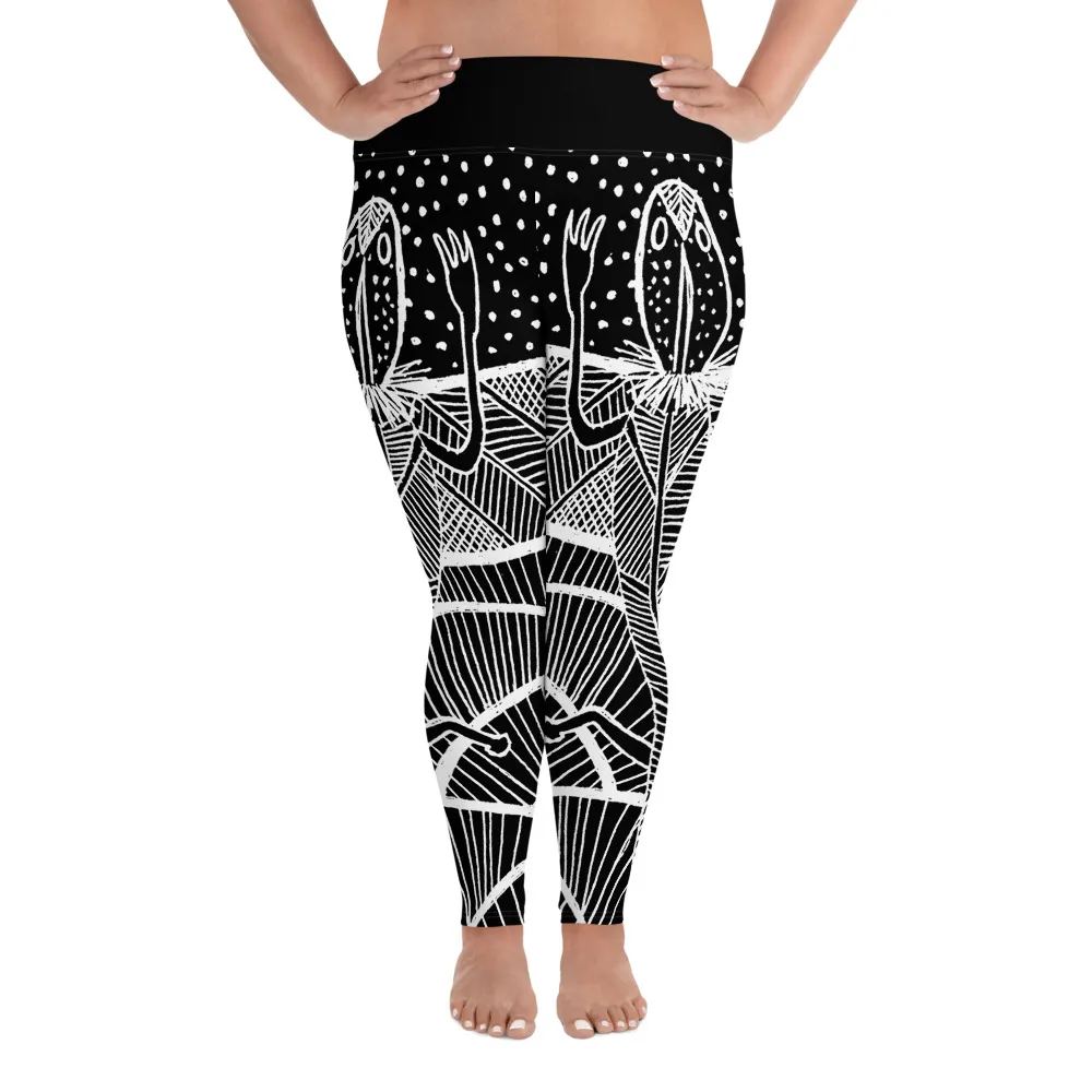 All-Over Print Plus Size Leggings Salamander Story