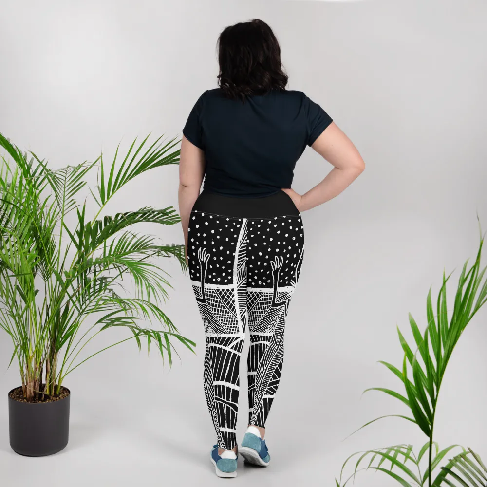 All-Over Print Plus Size Leggings Salamander Story