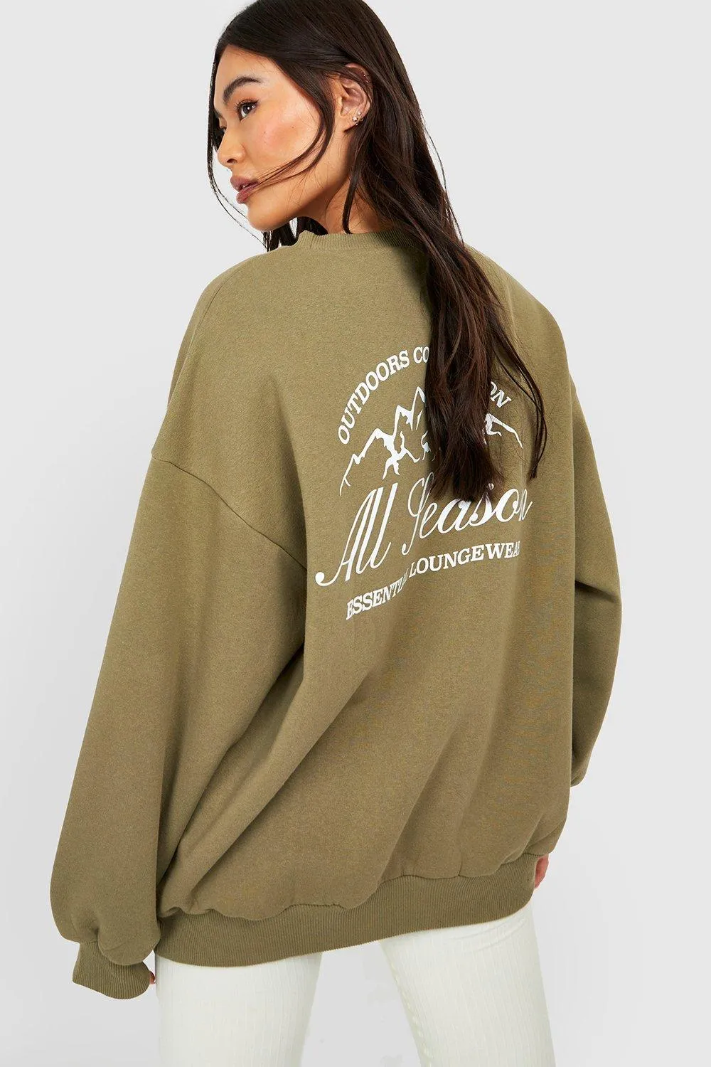 All Season Back Print Oversized Sweater