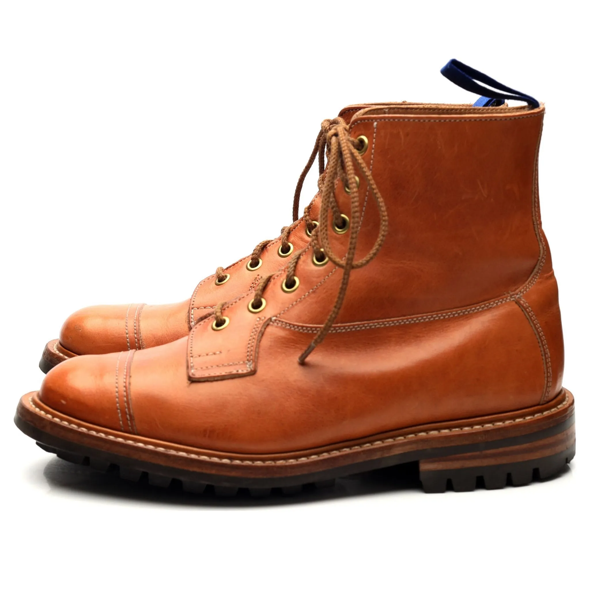 'Allan' Tan Brown Leather Boots UK 6