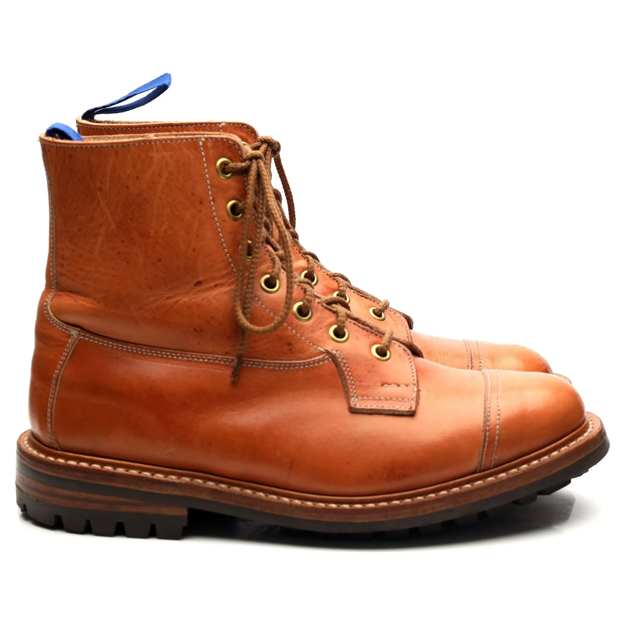 'Allan' Tan Brown Leather Boots UK 6