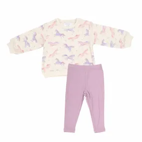 Angel Dear Dreamy Unicorns Puffy Oversized Sweatershirt And Rib Legging