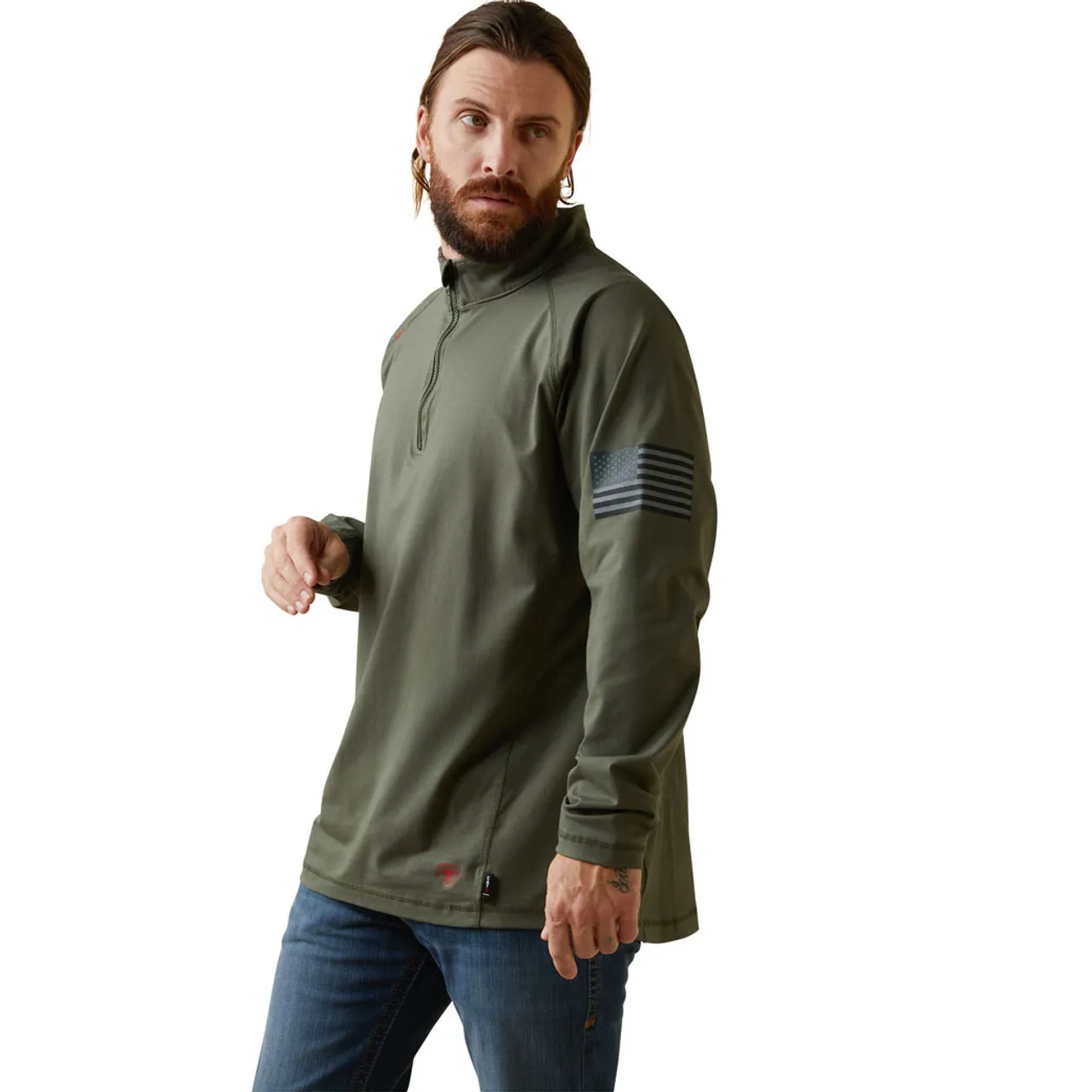 Ariat | FR Combat Stretch 1/4 Zip LS Work Shirt | Dark Sage