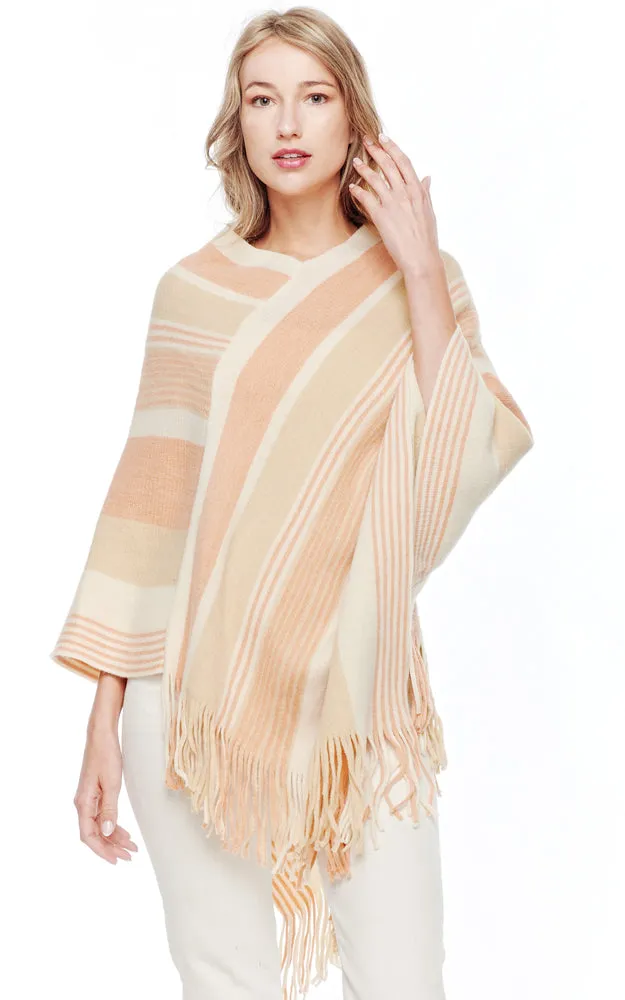 BAAP2003 Multi Stripe Pattern Poncho