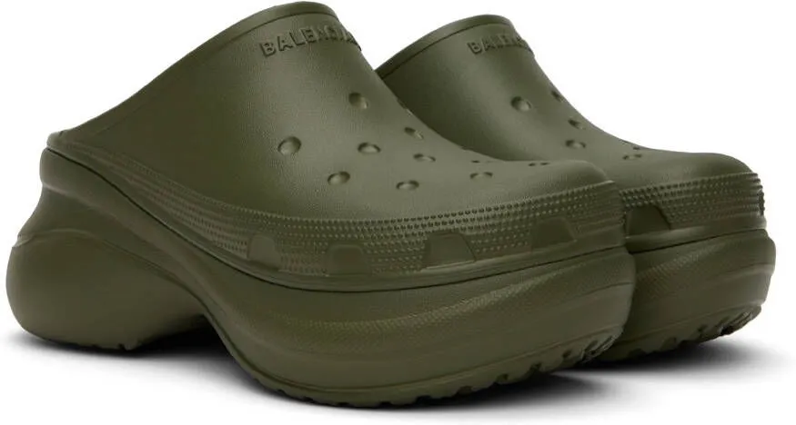 Balenciaga Khaki Crocs Edition Mules