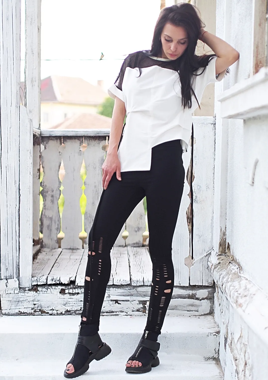 Black long leggings,extravagant women leggings