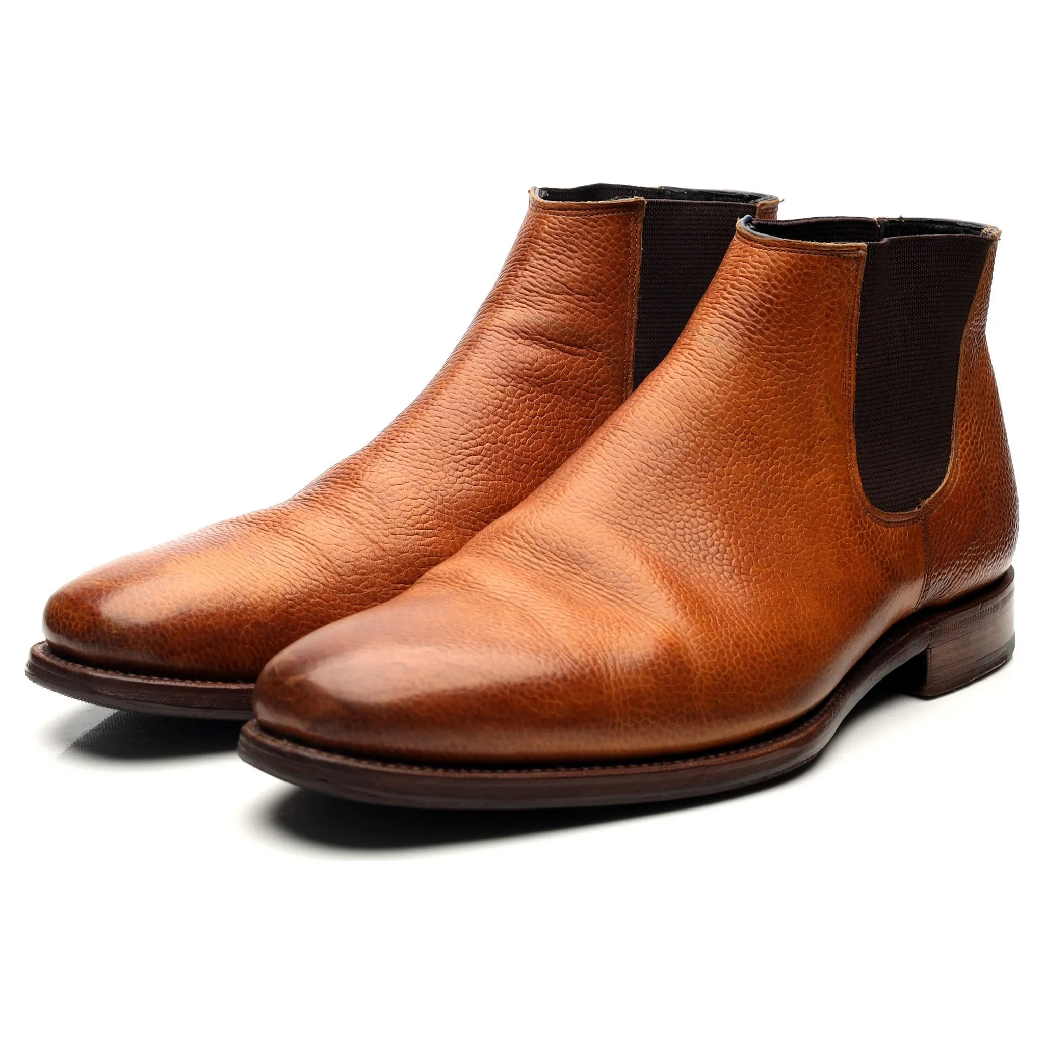 'Black Sole 6' Tan Brown Leather Chelsea Boots UK 8 F