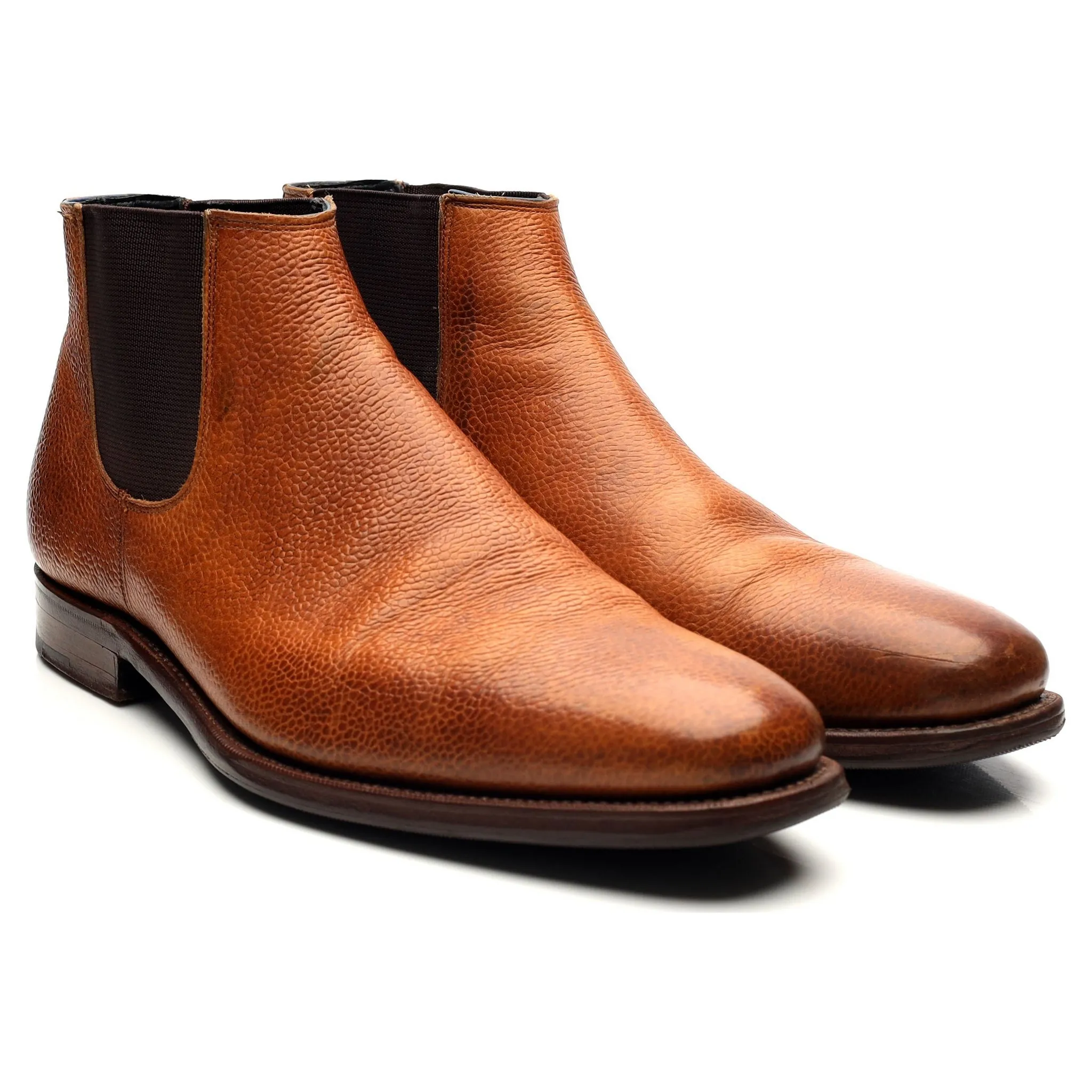 'Black Sole 6' Tan Brown Leather Chelsea Boots UK 8 F