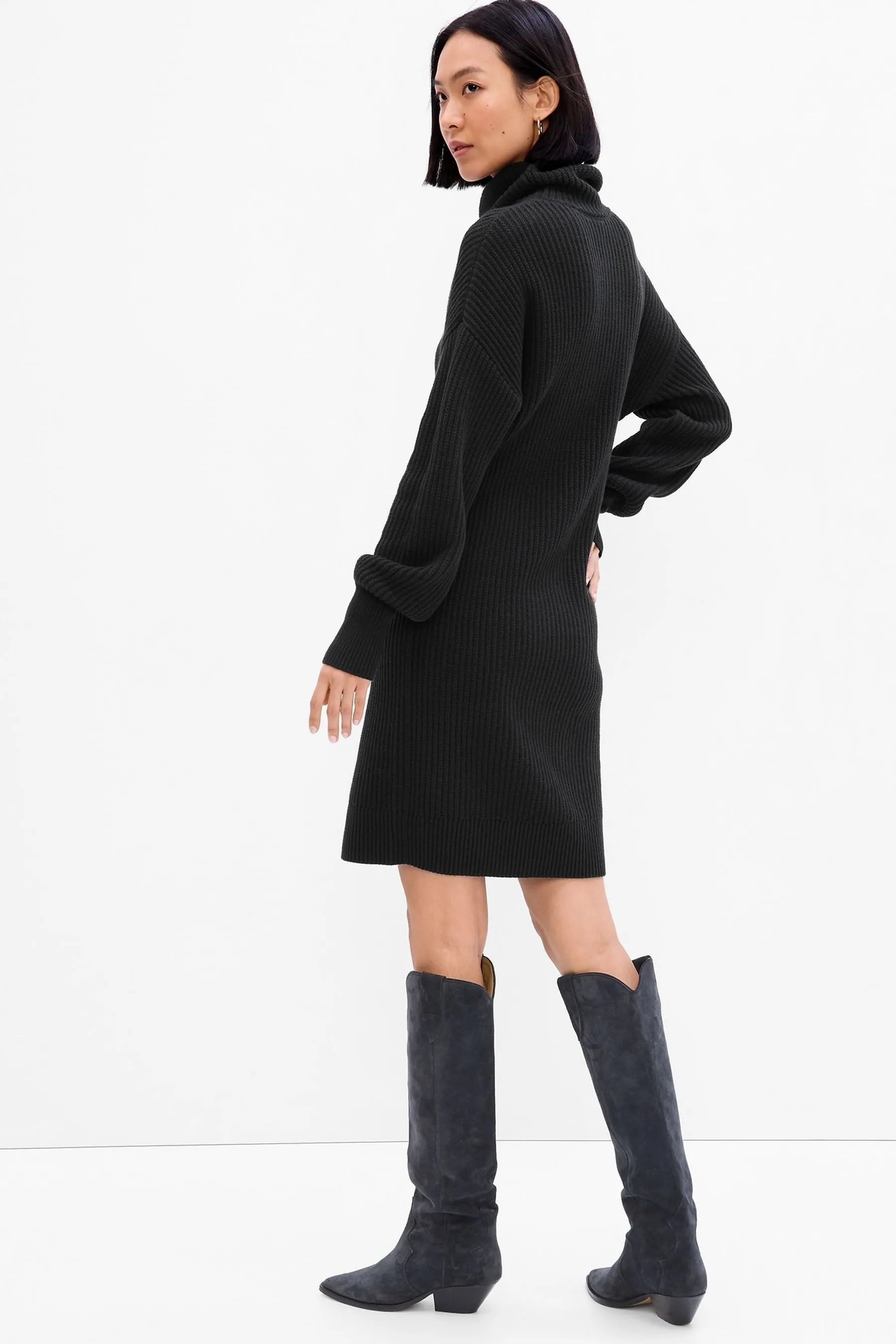 Black Turtleneck Jumper Dress