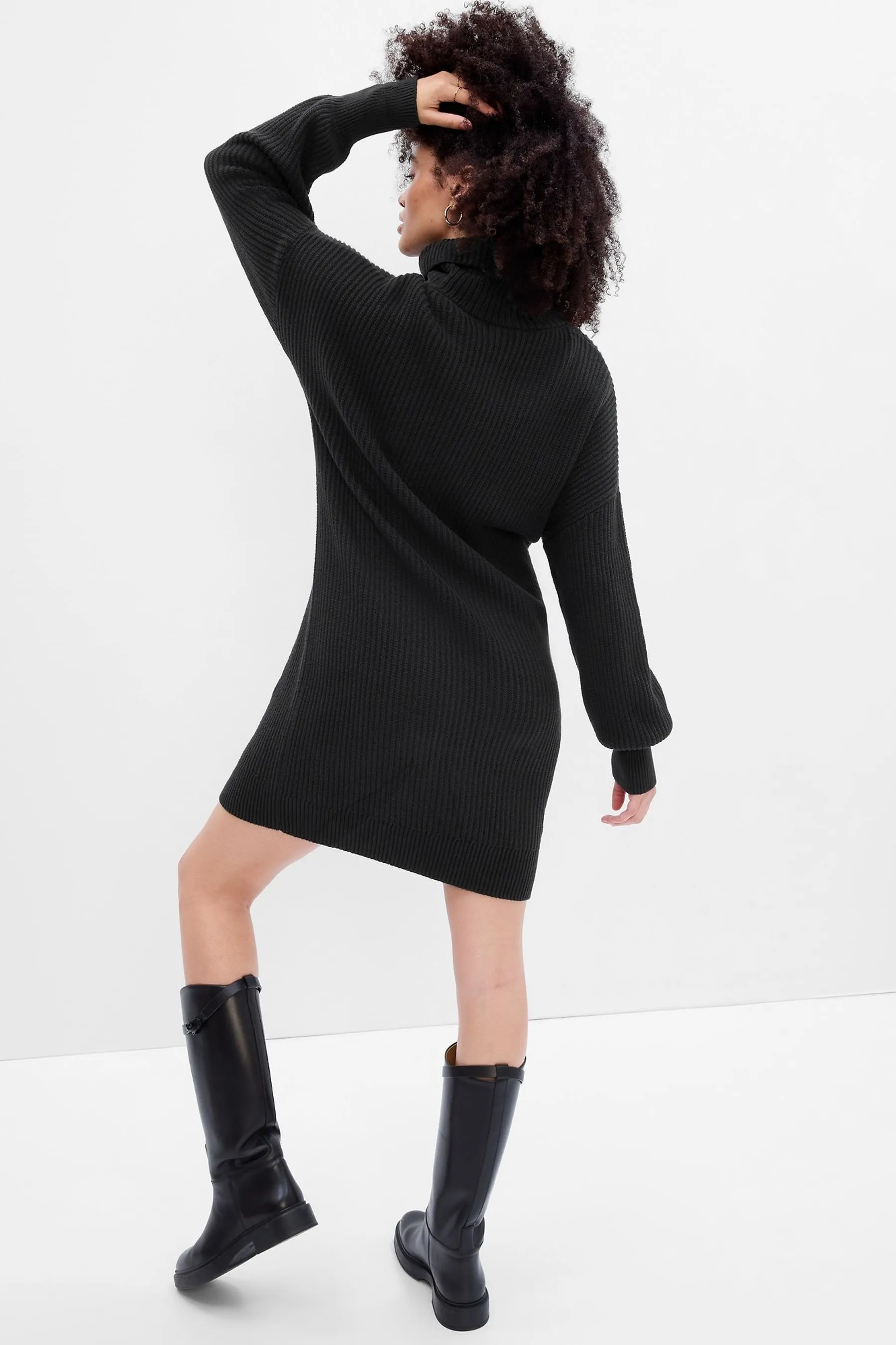 Black Turtleneck Jumper Dress