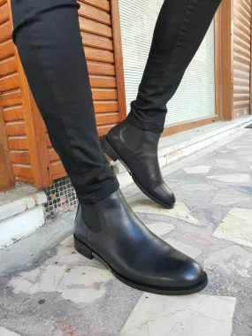 Bojo Genuine Leather Black Boots Shoes