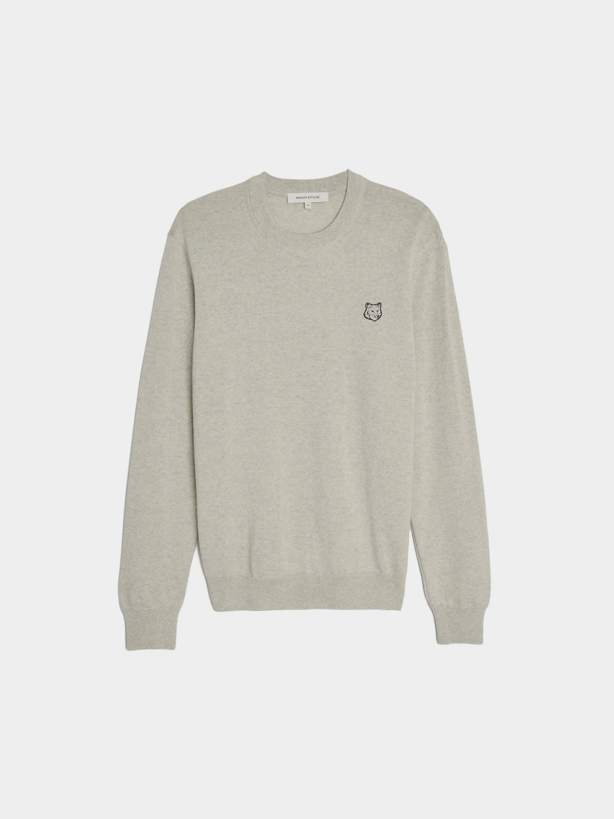 Bold Fox Head Patch Regular Jumper, Light Grey Melange