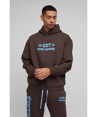 boohoo Mens Oversized Edition Puff Print Hoodie