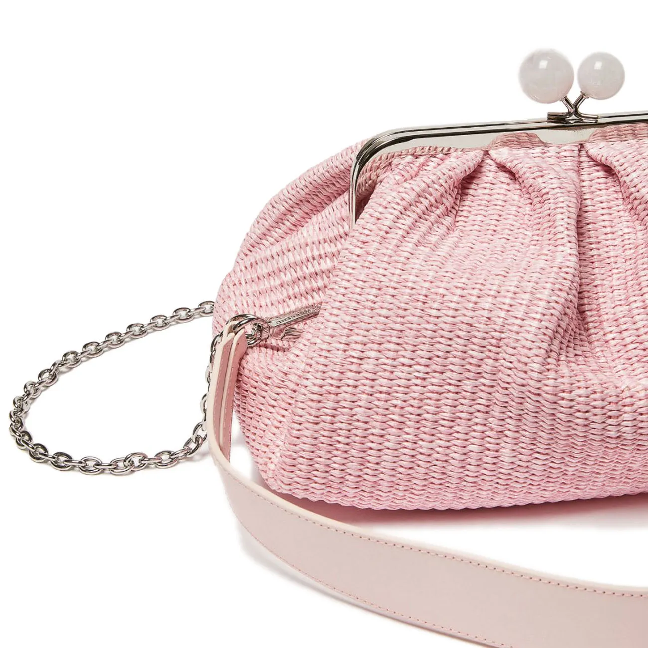 BORSA PASTICCINO FORTUNA MEDIUM IN RAFFIA Donna Rosa Garden