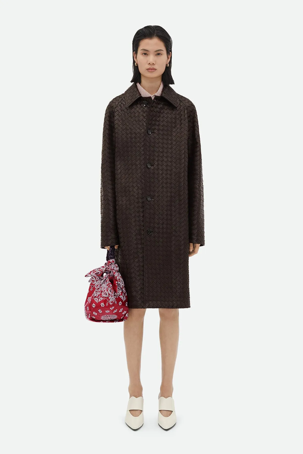 BOTTEGA VENETA | INTRECCIATO LEATHER COAT