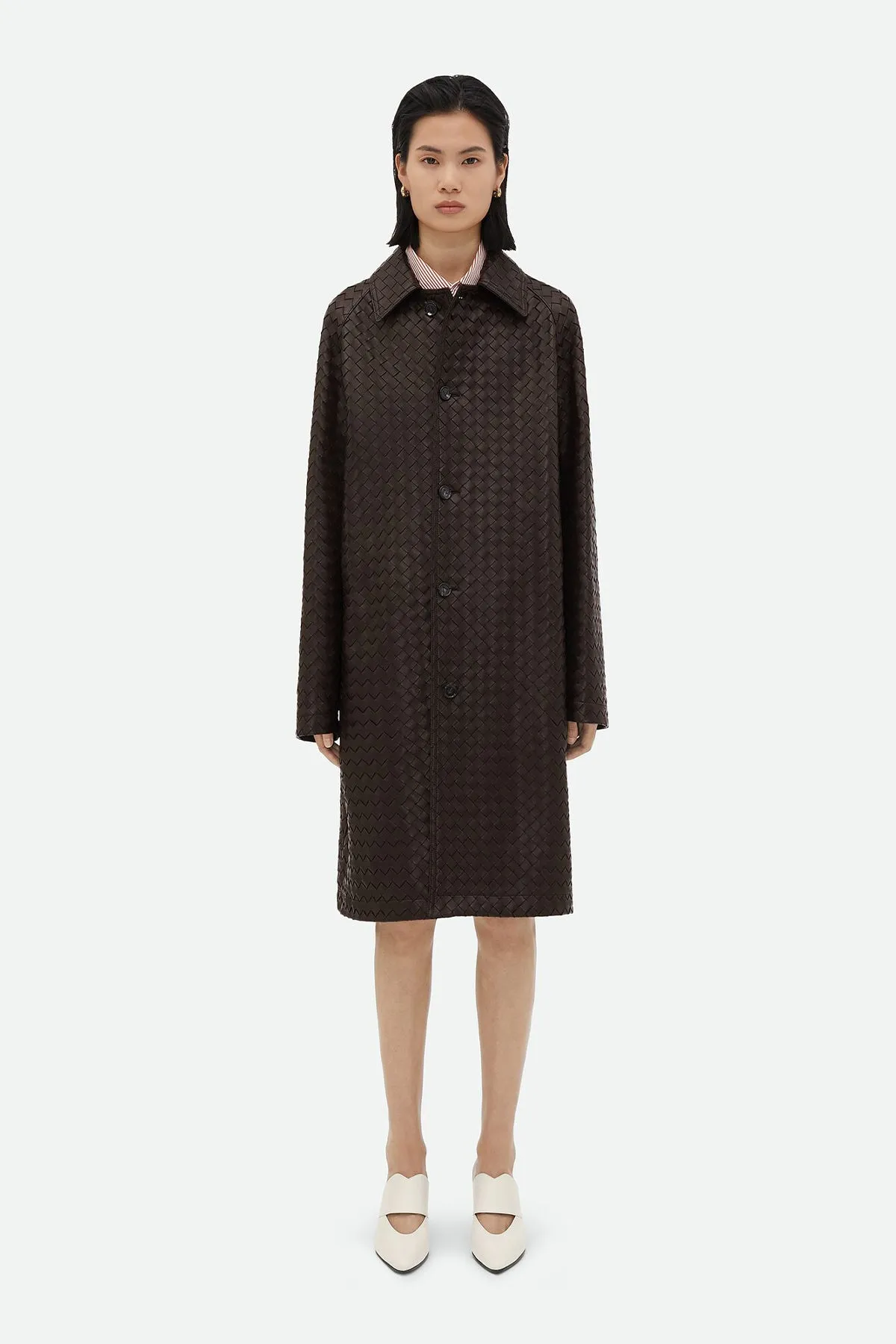 BOTTEGA VENETA | INTRECCIATO LEATHER COAT