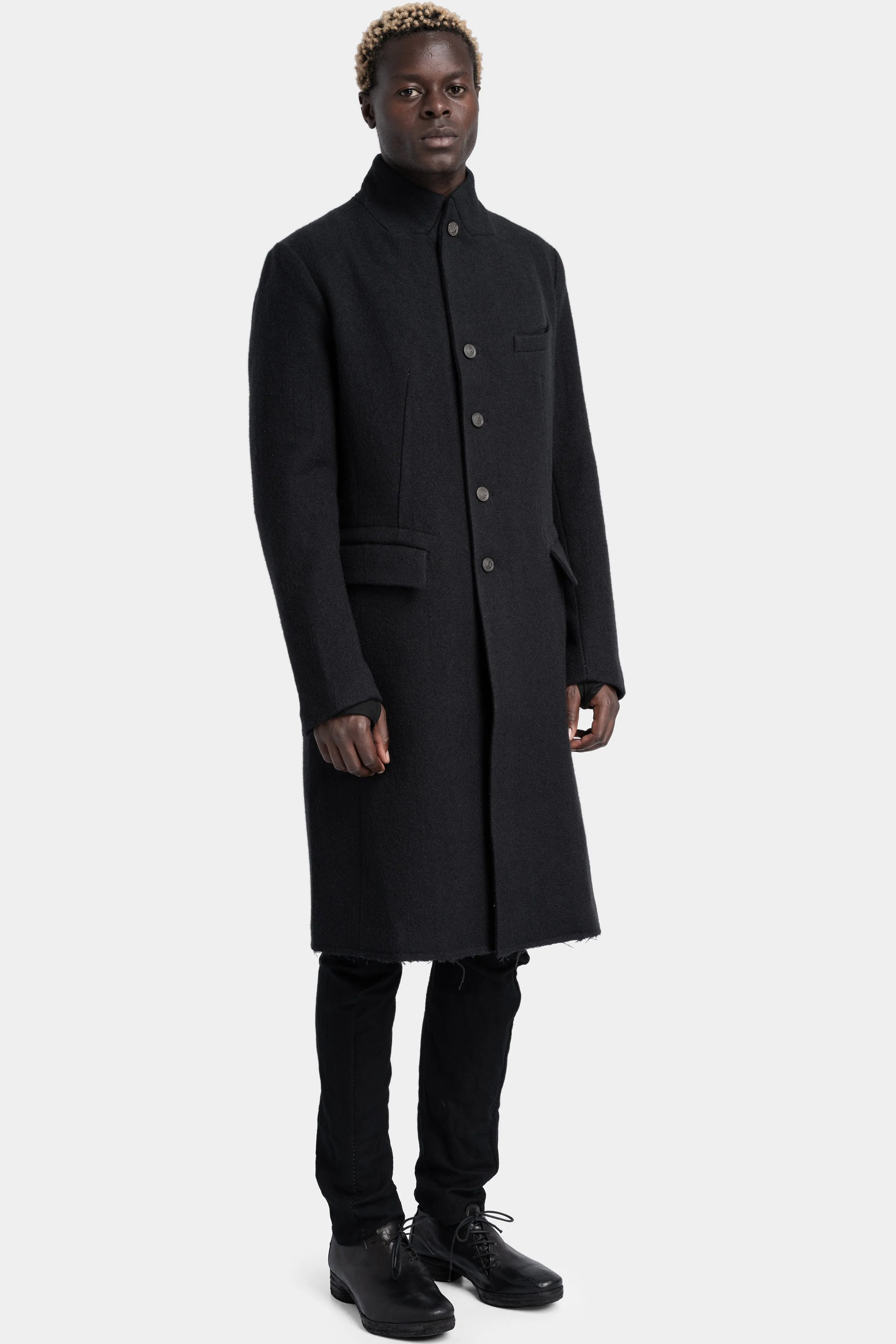 Buttoned wool coat