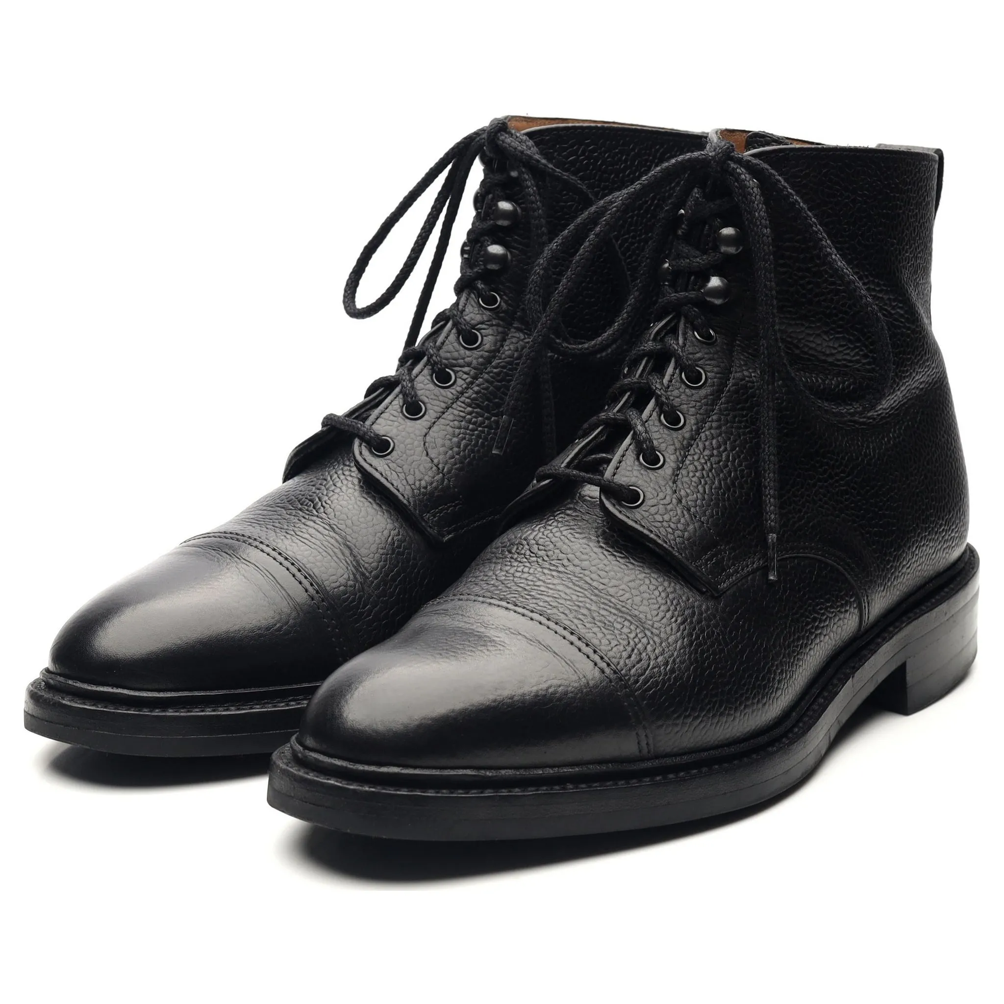 'Cambridge' Black Leather Boots UK 6.5 F