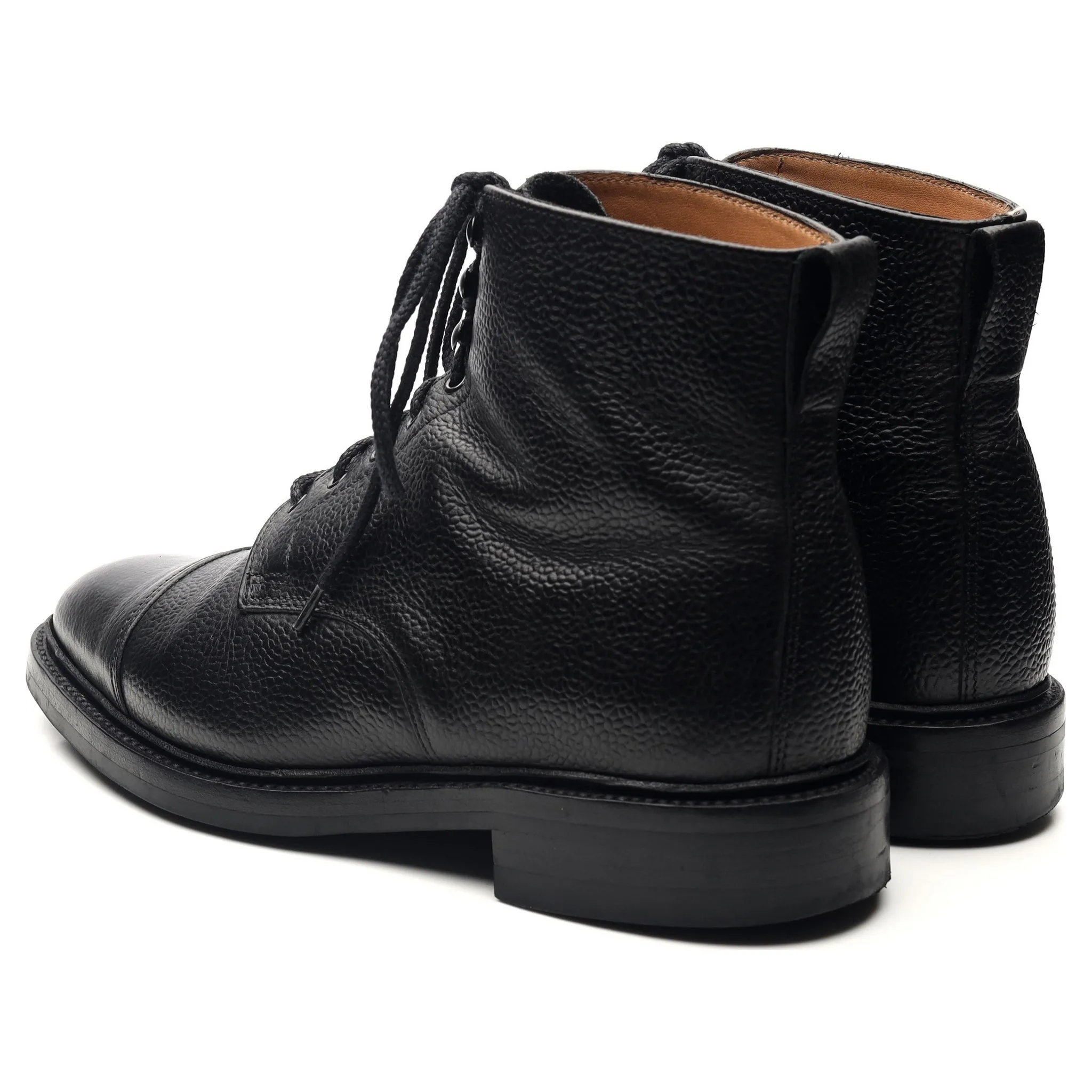 'Cambridge' Black Leather Boots UK 6.5 F