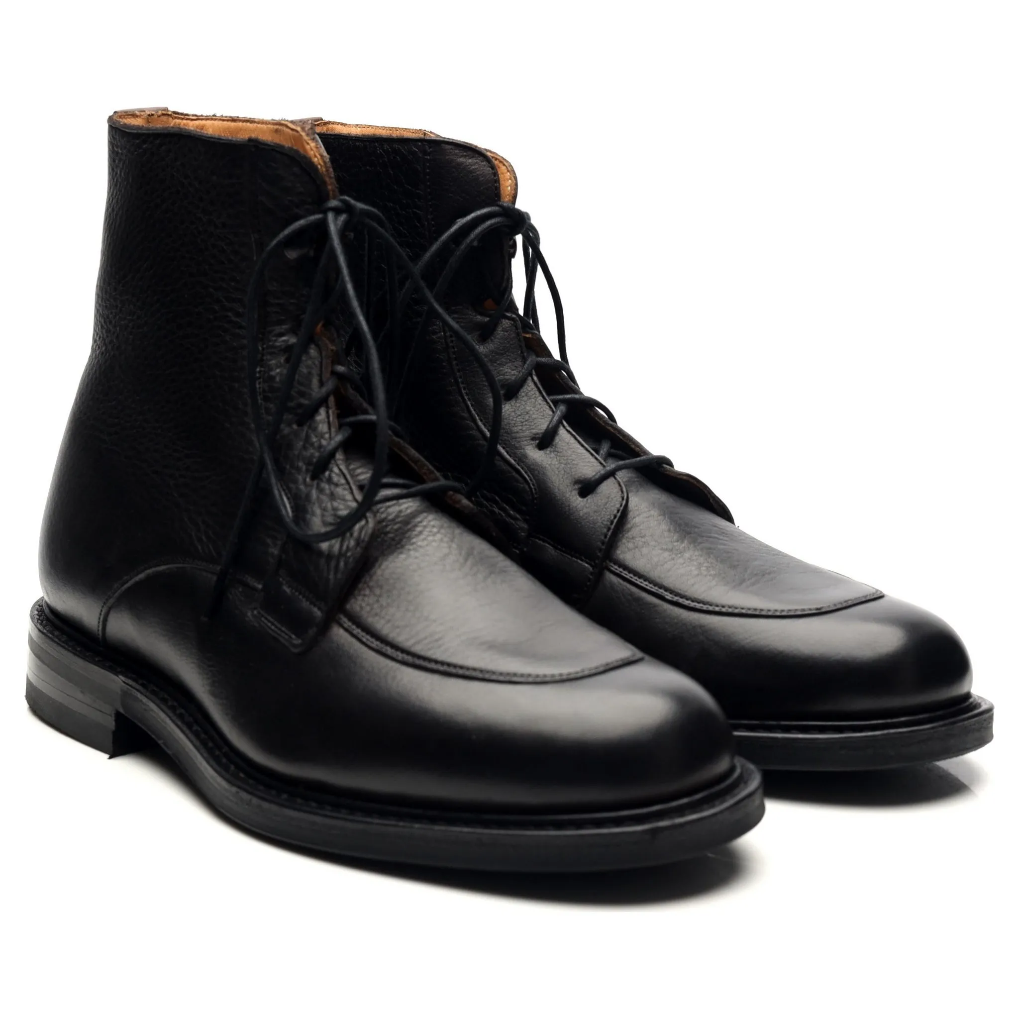 'Careby' Black Leather Boots UK 6.5 F