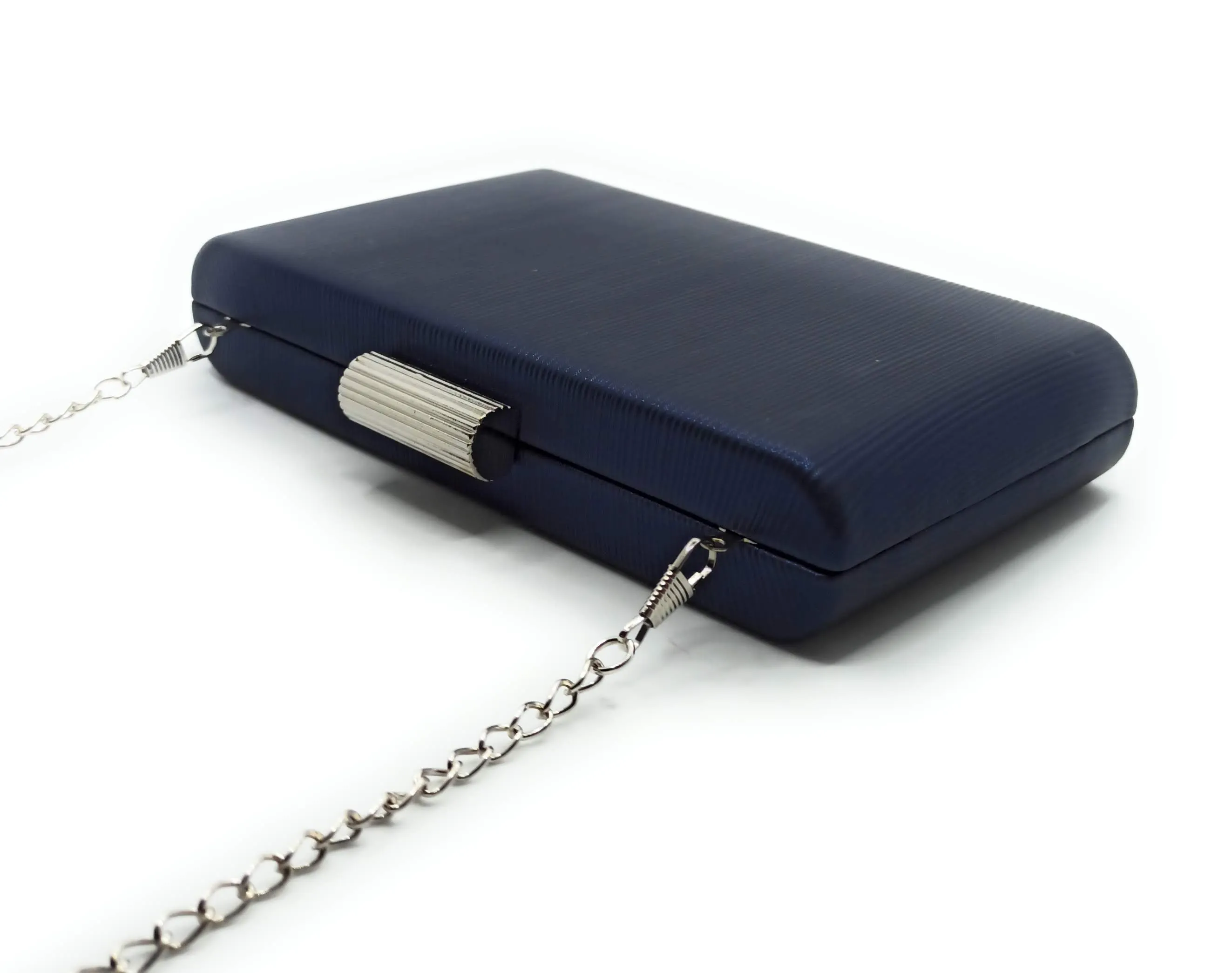 Cartera De Mano Bolso Fiesta · Rayas Azul Noche