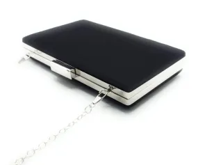 Cartera De Mano Bolso Fiesta Rectangular · Ante Negro Plata (última unidad!)