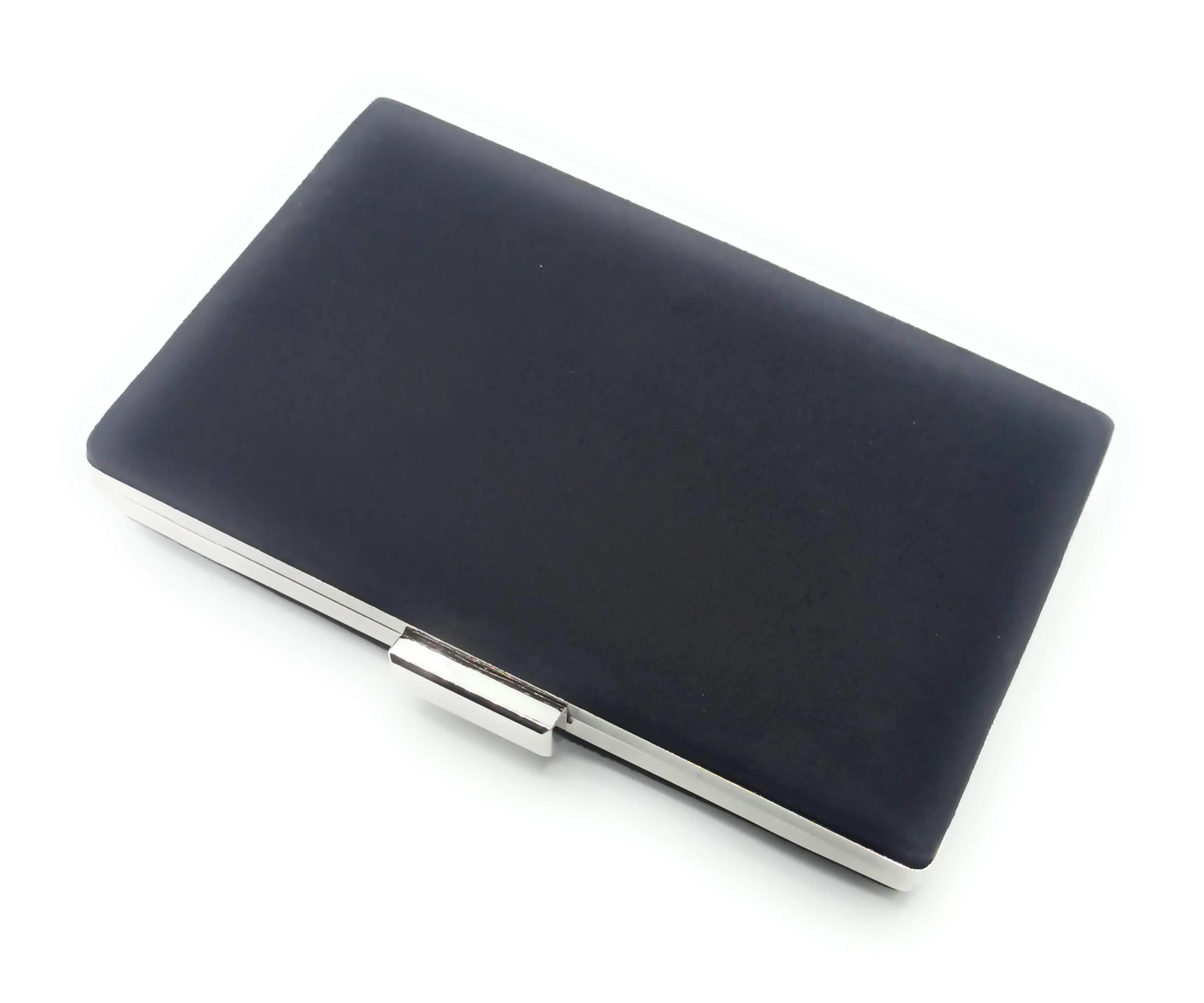 Cartera De Mano Bolso Fiesta Rectangular · Ante Negro Plata (última unidad!)