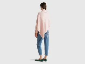 Cashmere blend poncho - Pastel Pink | Benetton