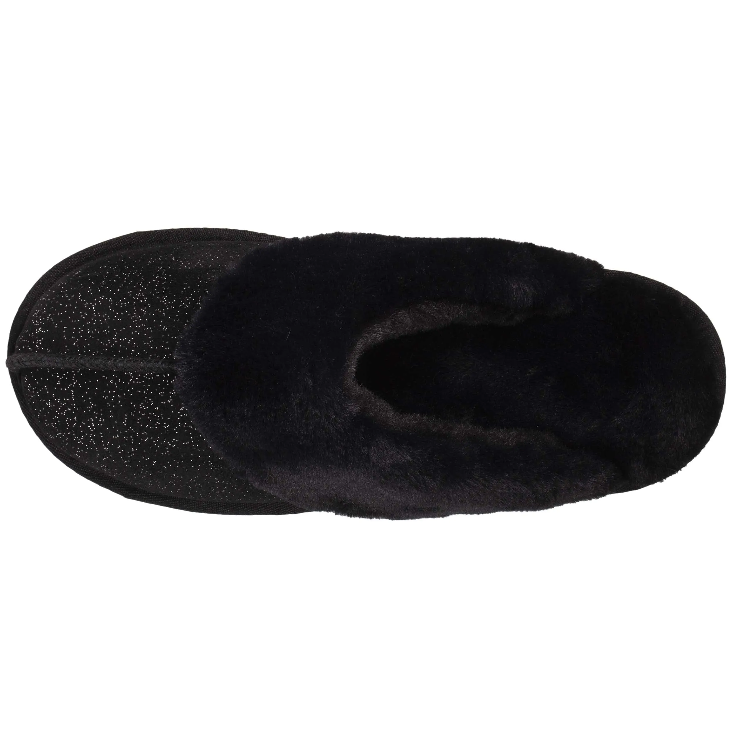 Chaussons mules fourrées Femme Noir Nacré