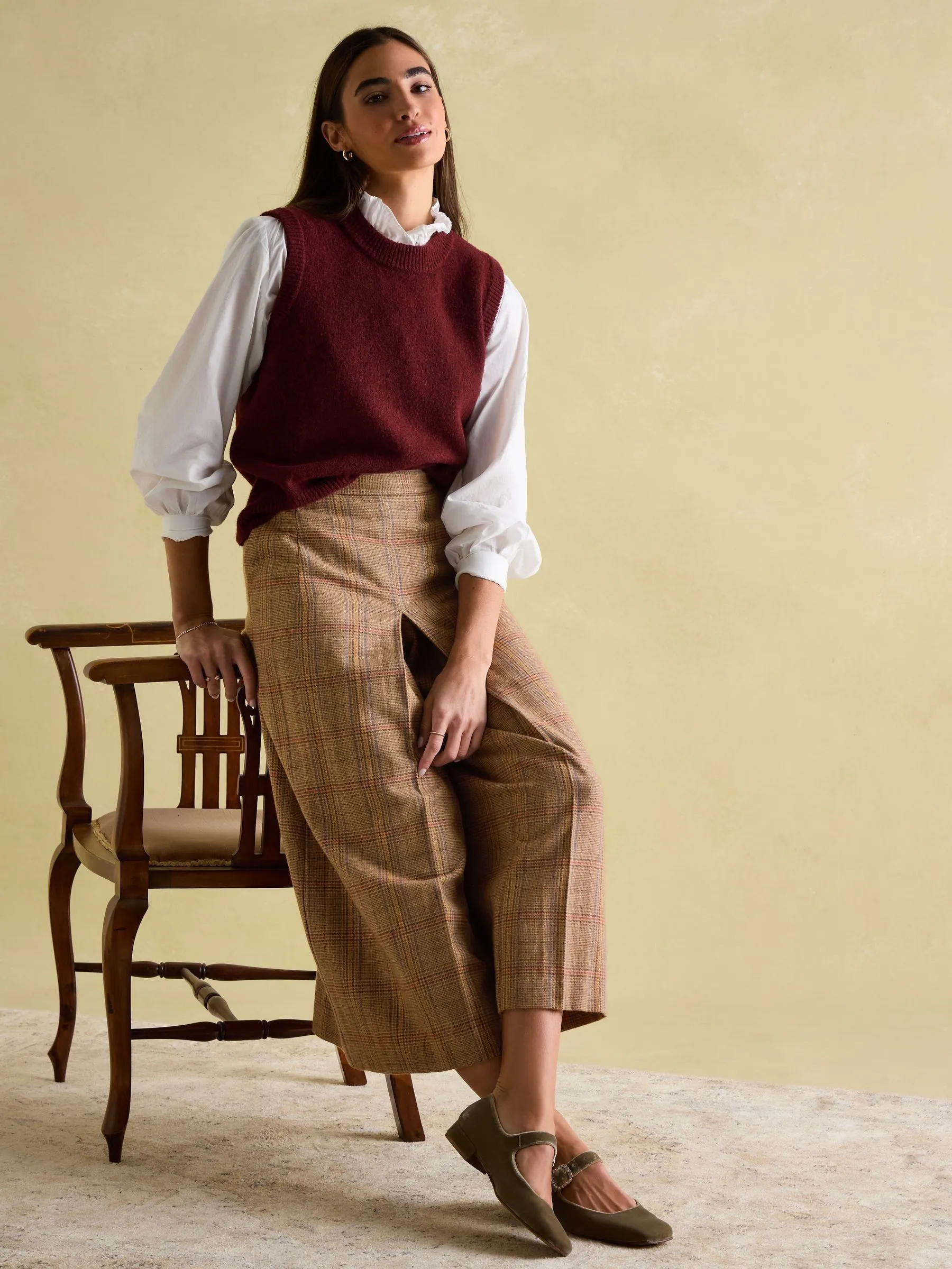 Check Tweed Culottes