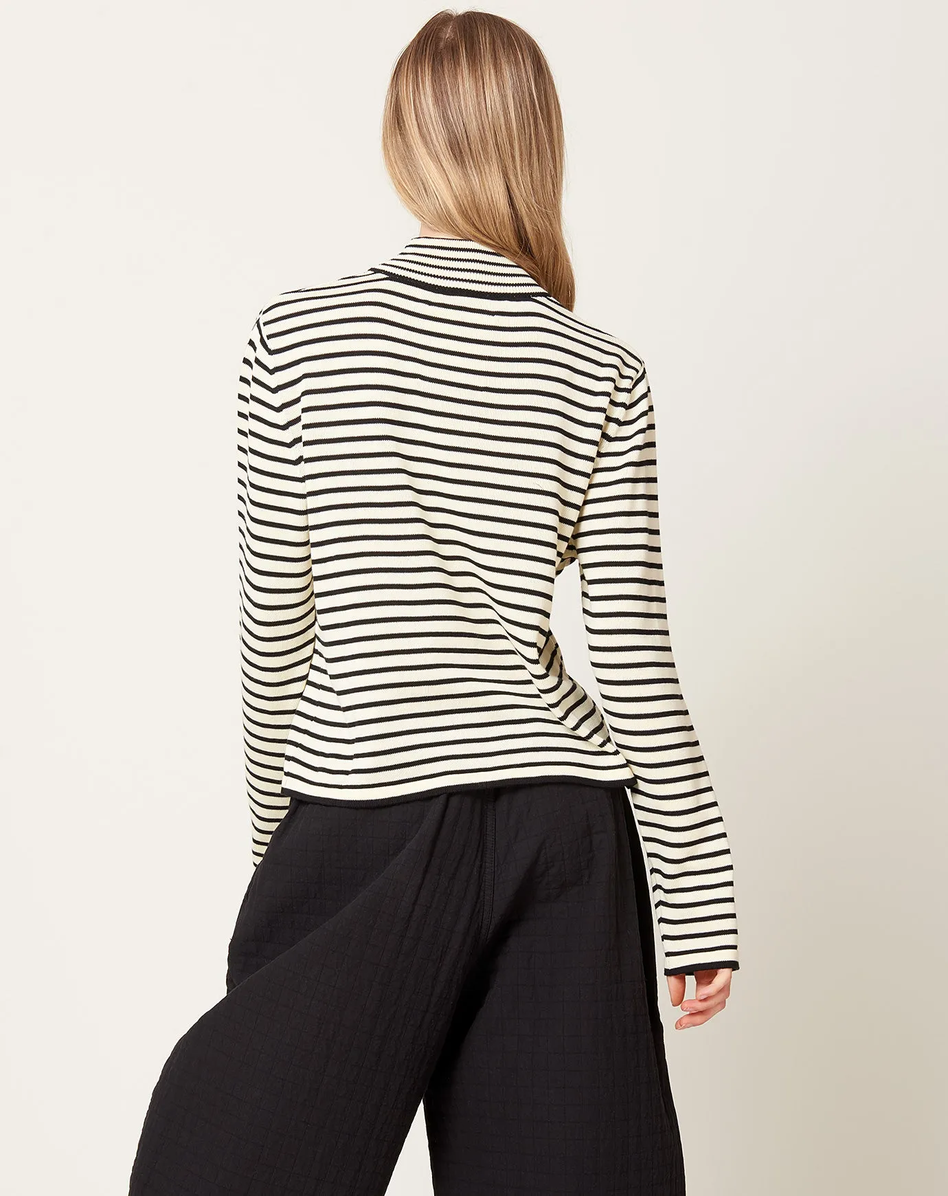 Cotton Striped Turtleneck Sweater