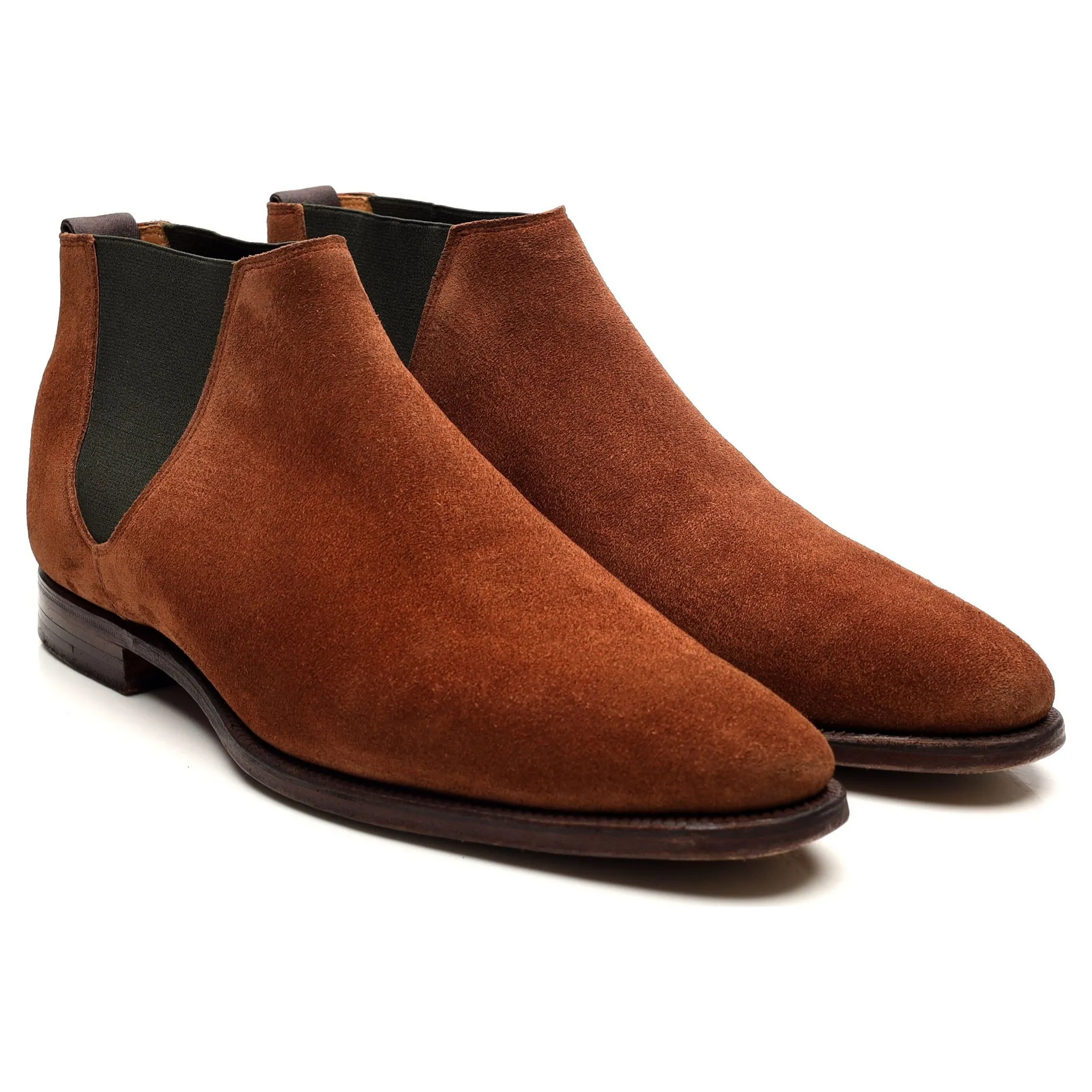 'Cranford 3' Tan Brown Suede Chelsea Boots UK 7 E