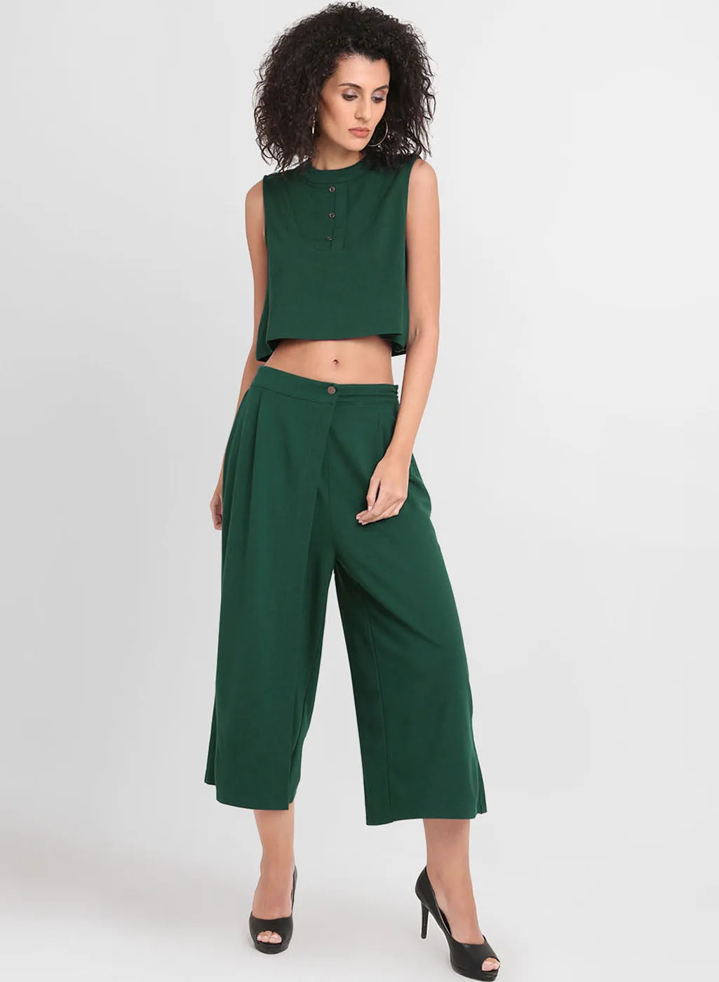 Culotte With Button Overlapping