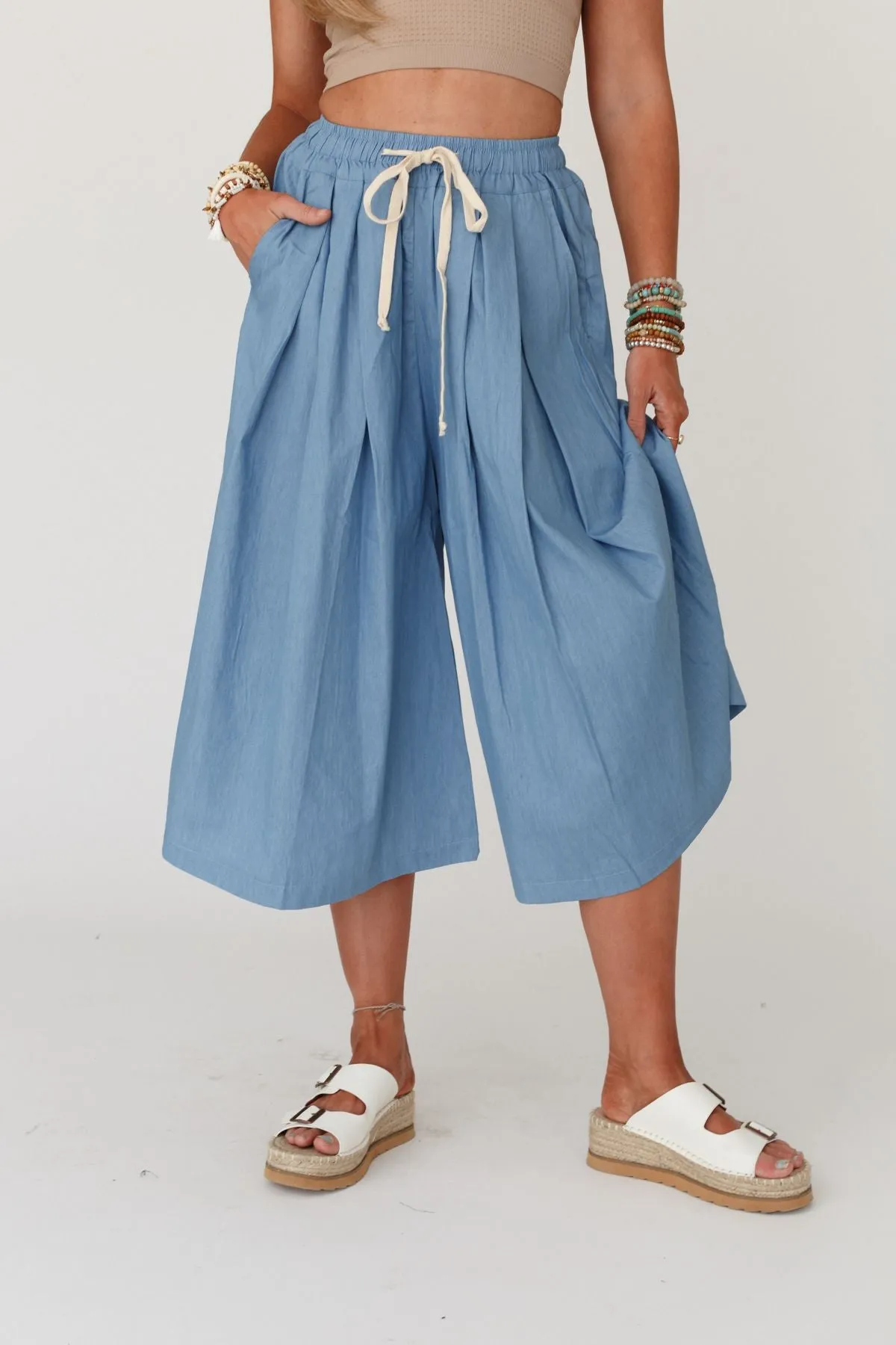 Cures The Blues Culottes - Light Denim