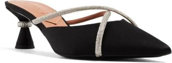 D'ACCORI Ella 50mm rhinestone-embellished mules Black