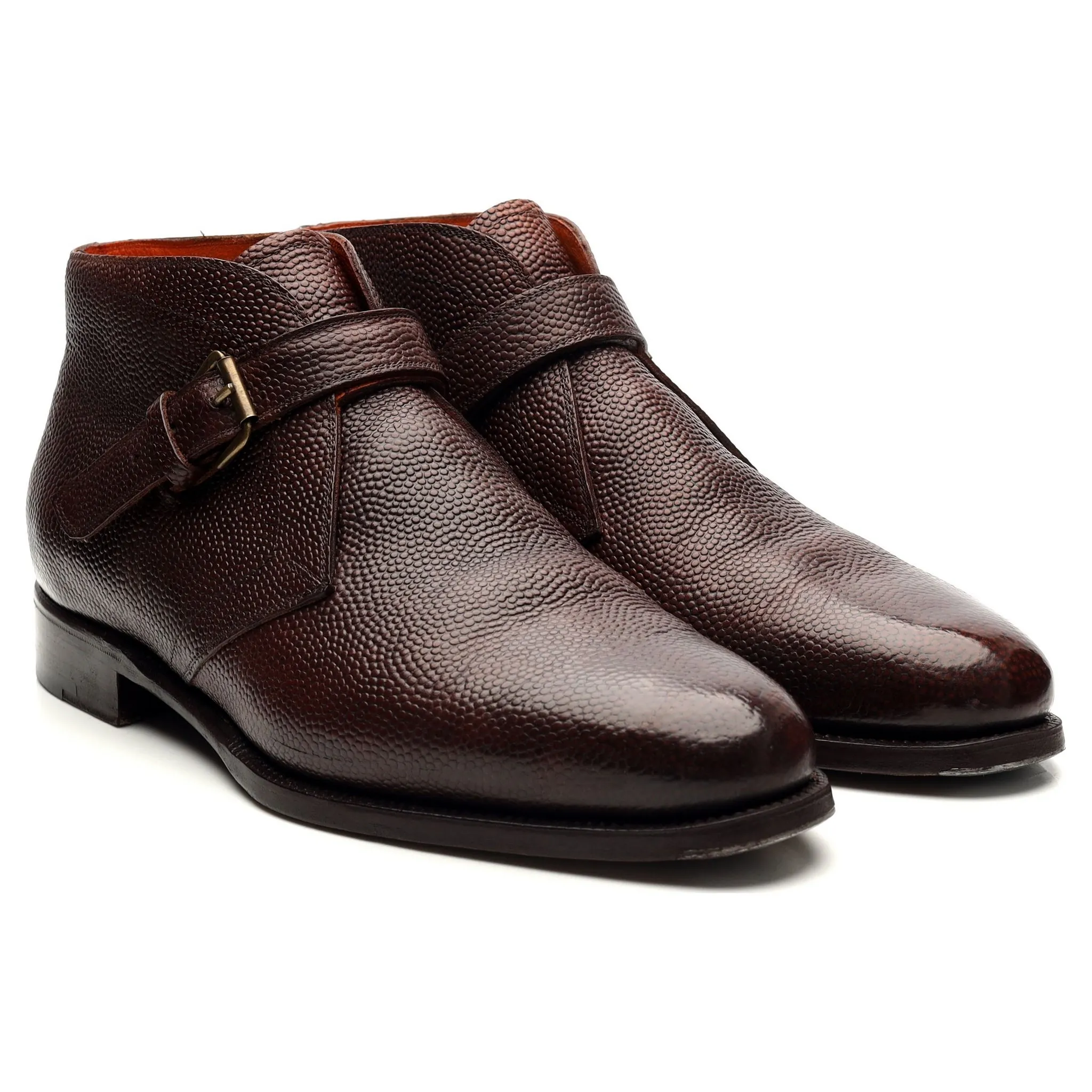 Dark Brown Monk Strap Boots UK 6.5 EU 40.5